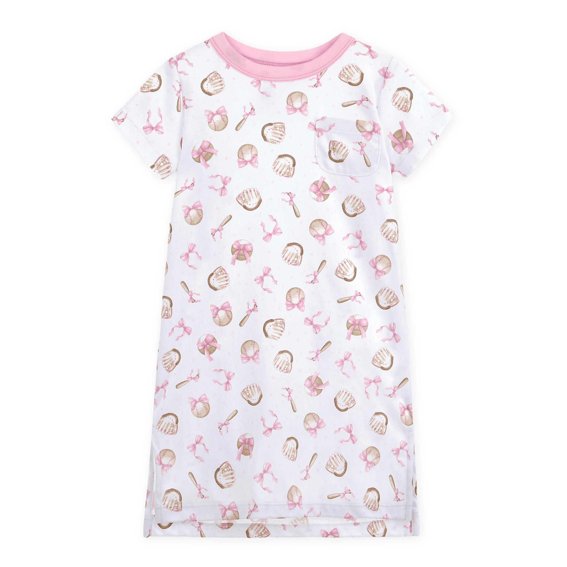 Precious Lil' Sluggers Short Sleeve Nightdress - Pink - Magnolia BabyNightdress