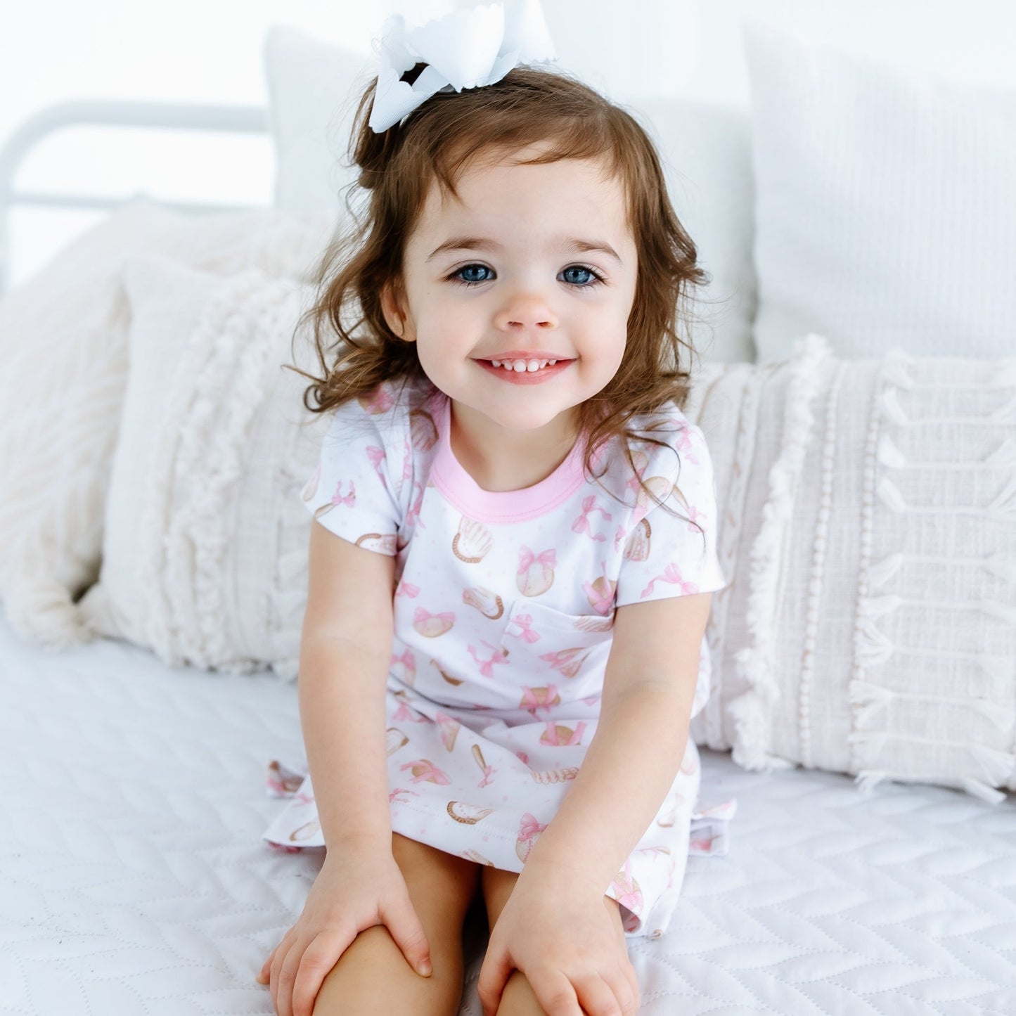 Precious Lil' Sluggers Short Sleeve Nightdress - Pink - Magnolia BabyNightdress