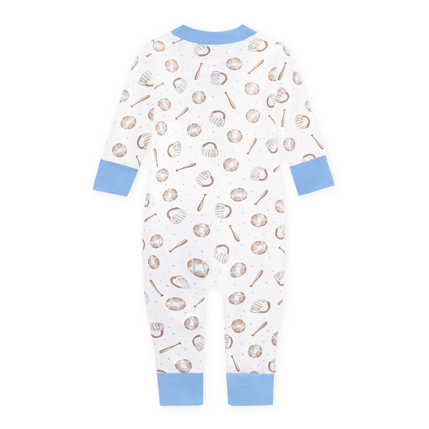 Precious Lil' Sluggers Zip Pajamas - Light Blue - Magnolia BabyZipper Pajamas