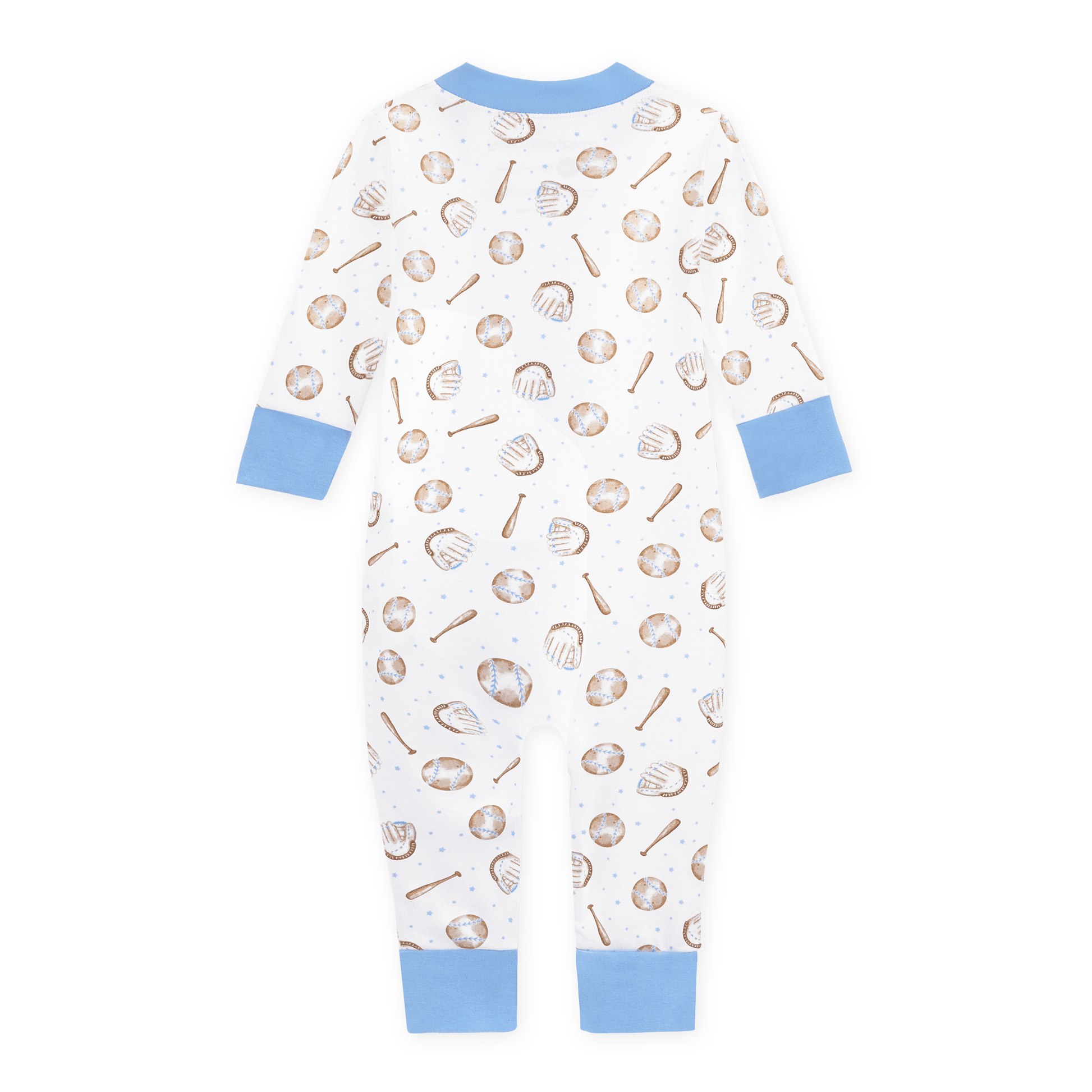 Precious Lil' Sluggers Zip Pajamas - Light Blue - Magnolia BabyZipper Pajamas