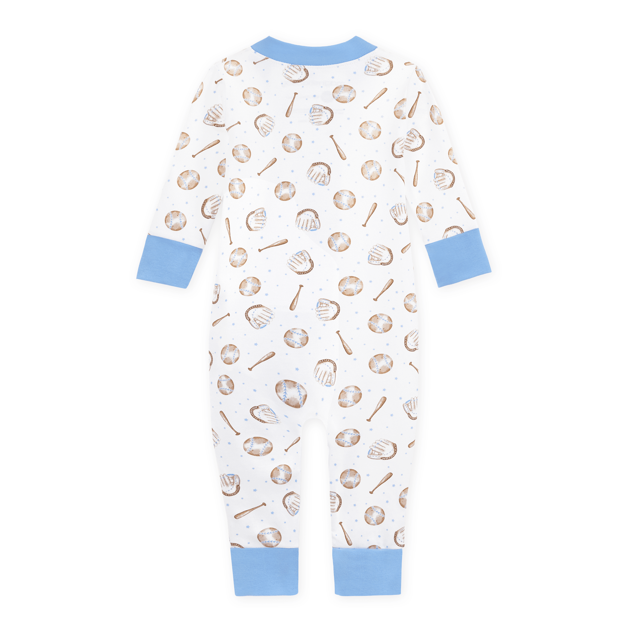 Precious Lil' Sluggers Zip Pajamas - Light Blue - Magnolia BabyZipper Pajamas