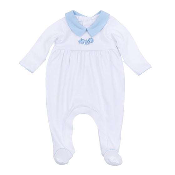 Precious Pumpkins Collared Footie - Light Blue - Magnolia BabyFootie