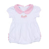 Precious Pumpkins Collared Ruffle Short Sleeve Bubble - Pink - Magnolia BabyBubble