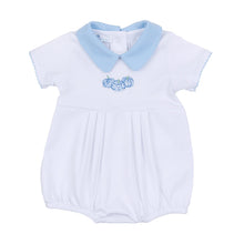  Precious Pumpkins Collared Short Sleeve Bubble - Light Blue - Magnolia BabyBubble