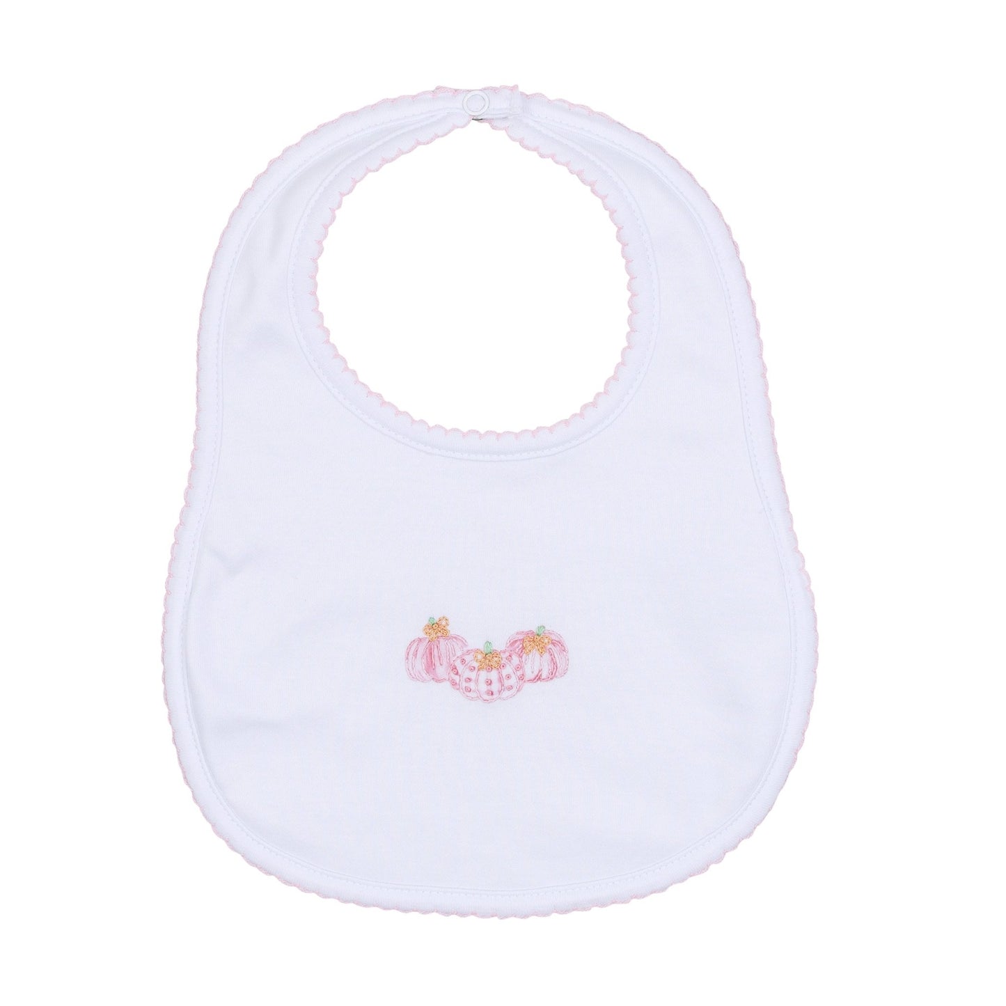 Precious Pumpkins Embroidered Bib - Pink - Magnolia BabyBib