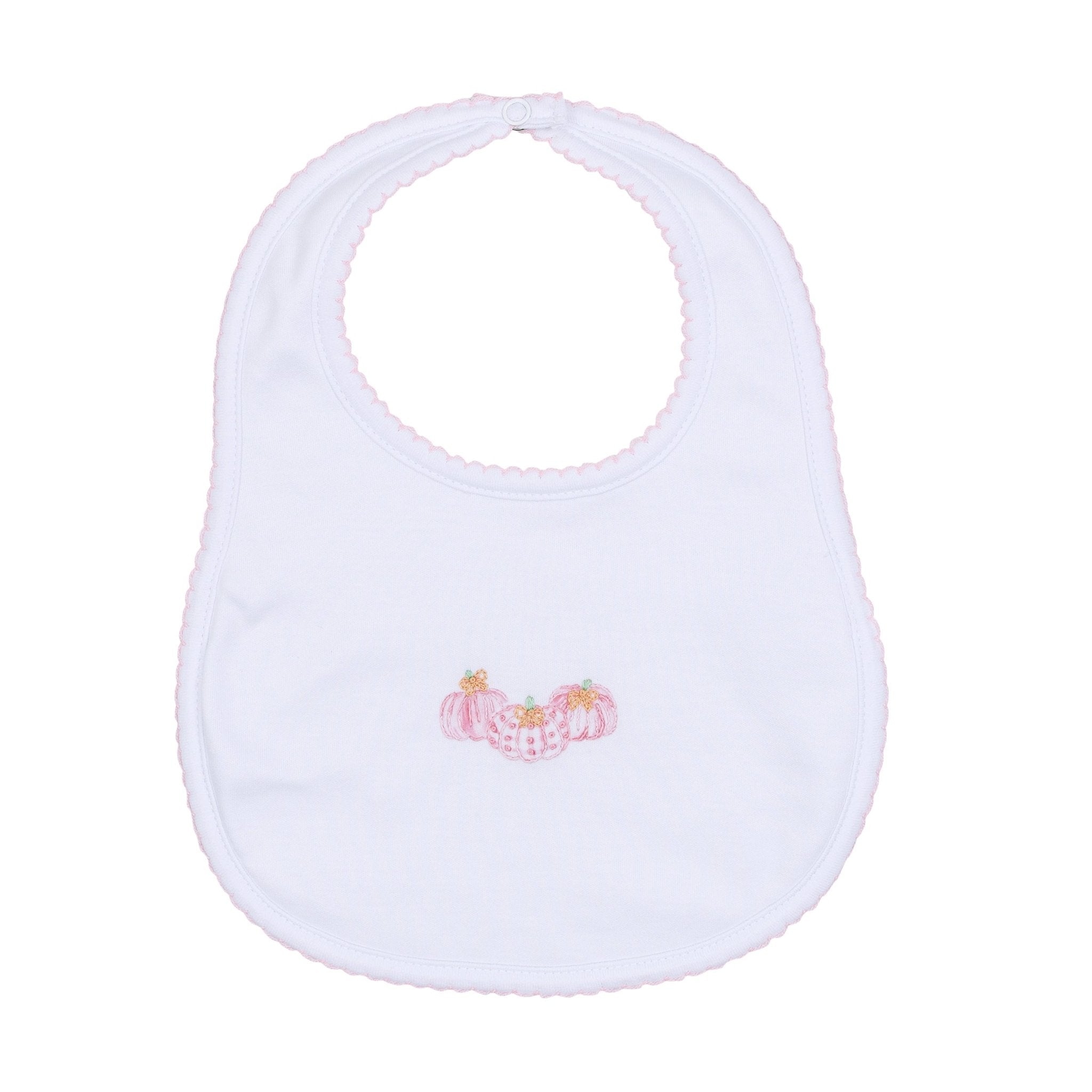 Precious Pumpkins Embroidered Bib - Pink - Magnolia BabyBib