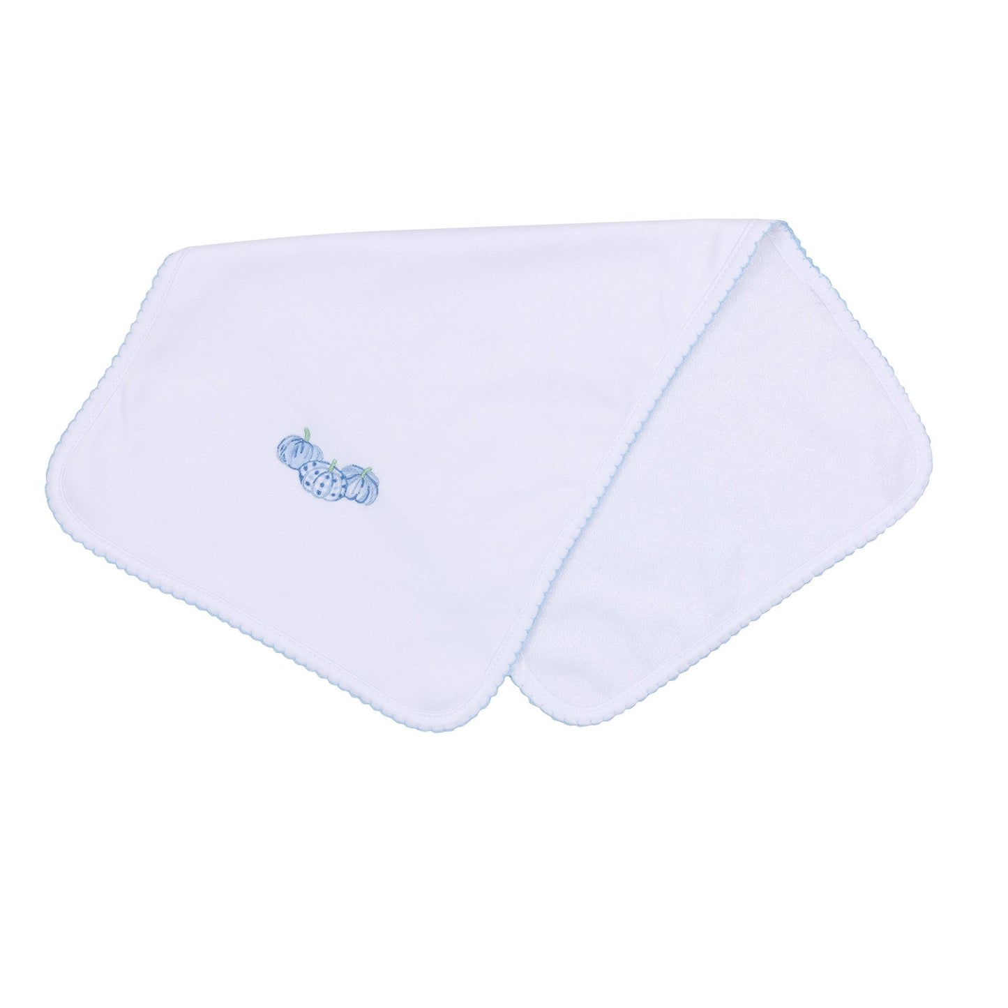 Precious Pumpkins Embroidered Burp Cloth - Light Blue - Magnolia BabyBurp Cloth