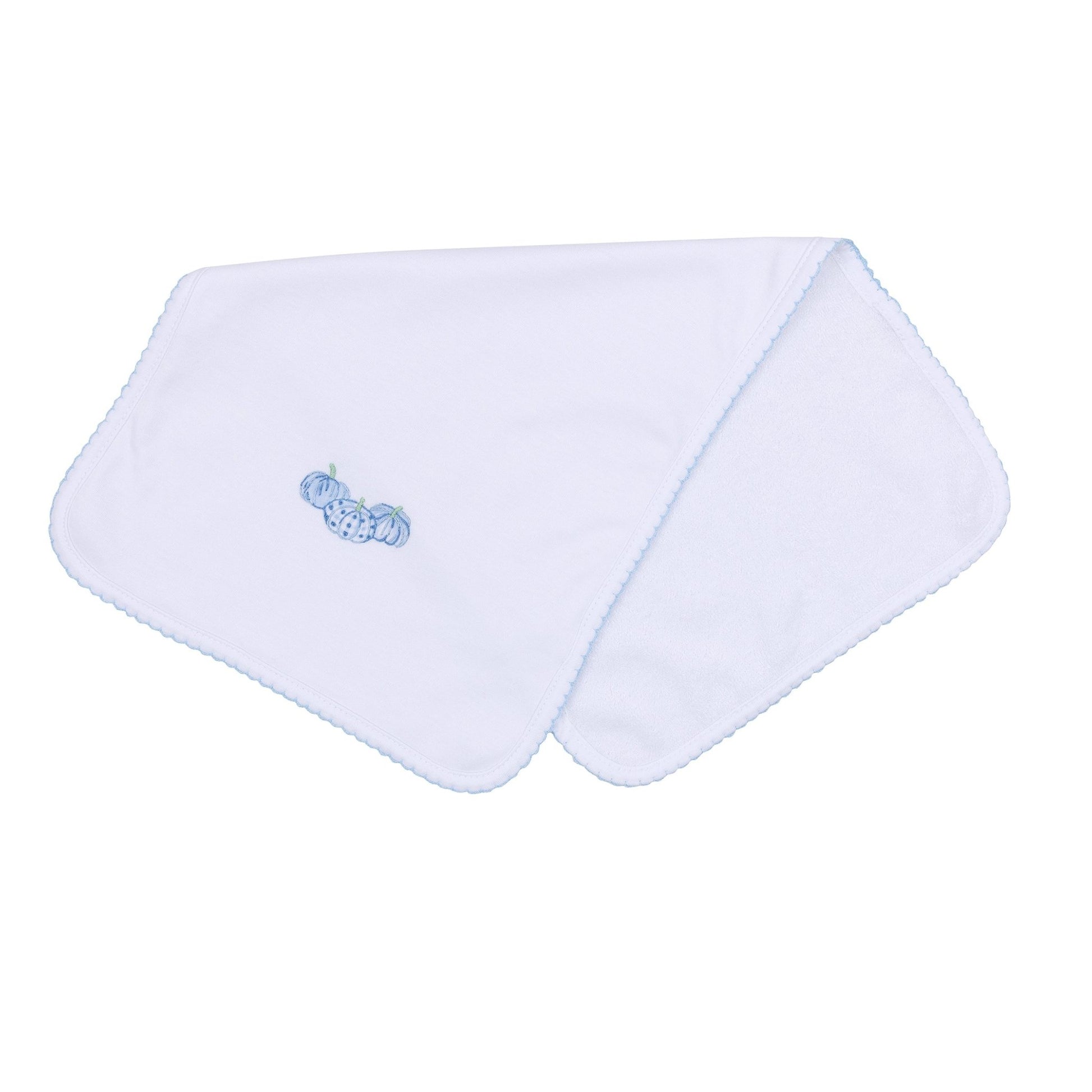 Precious Pumpkins Embroidered Burp Cloth - Light Blue - Magnolia BabyBurp Cloth