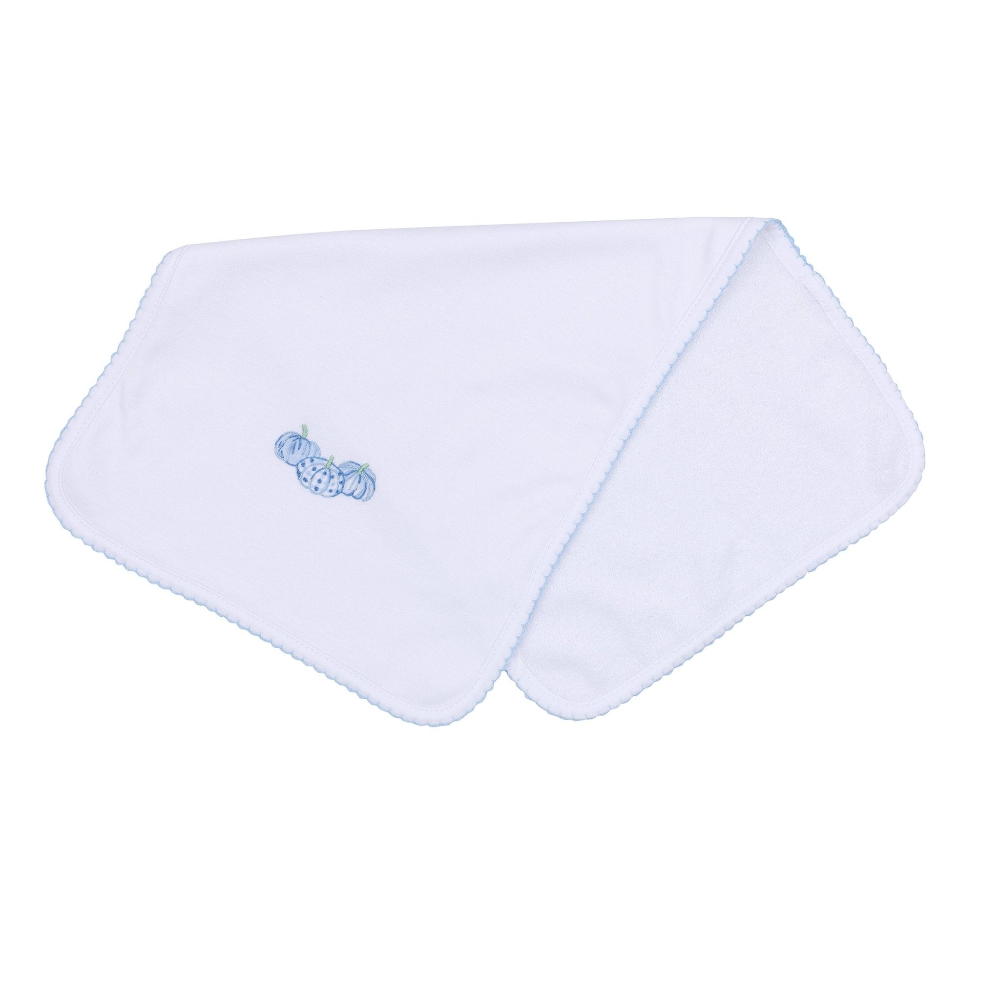 Precious Pumpkins Embroidered Burp Cloth - Light Blue - Magnolia BabyBurp Cloth