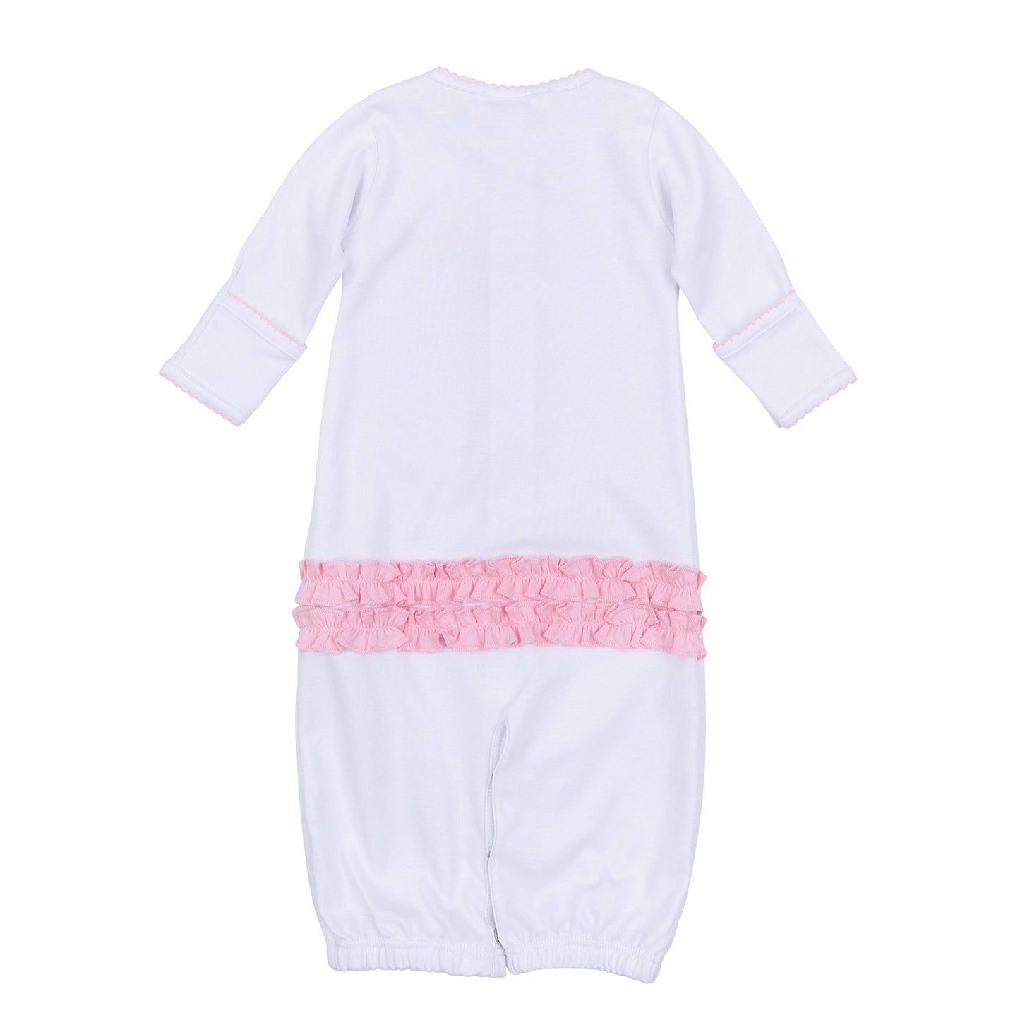 Precious Pumpkins Embroidered Ruffle Converter - Pink - Magnolia BabyConverter Gown