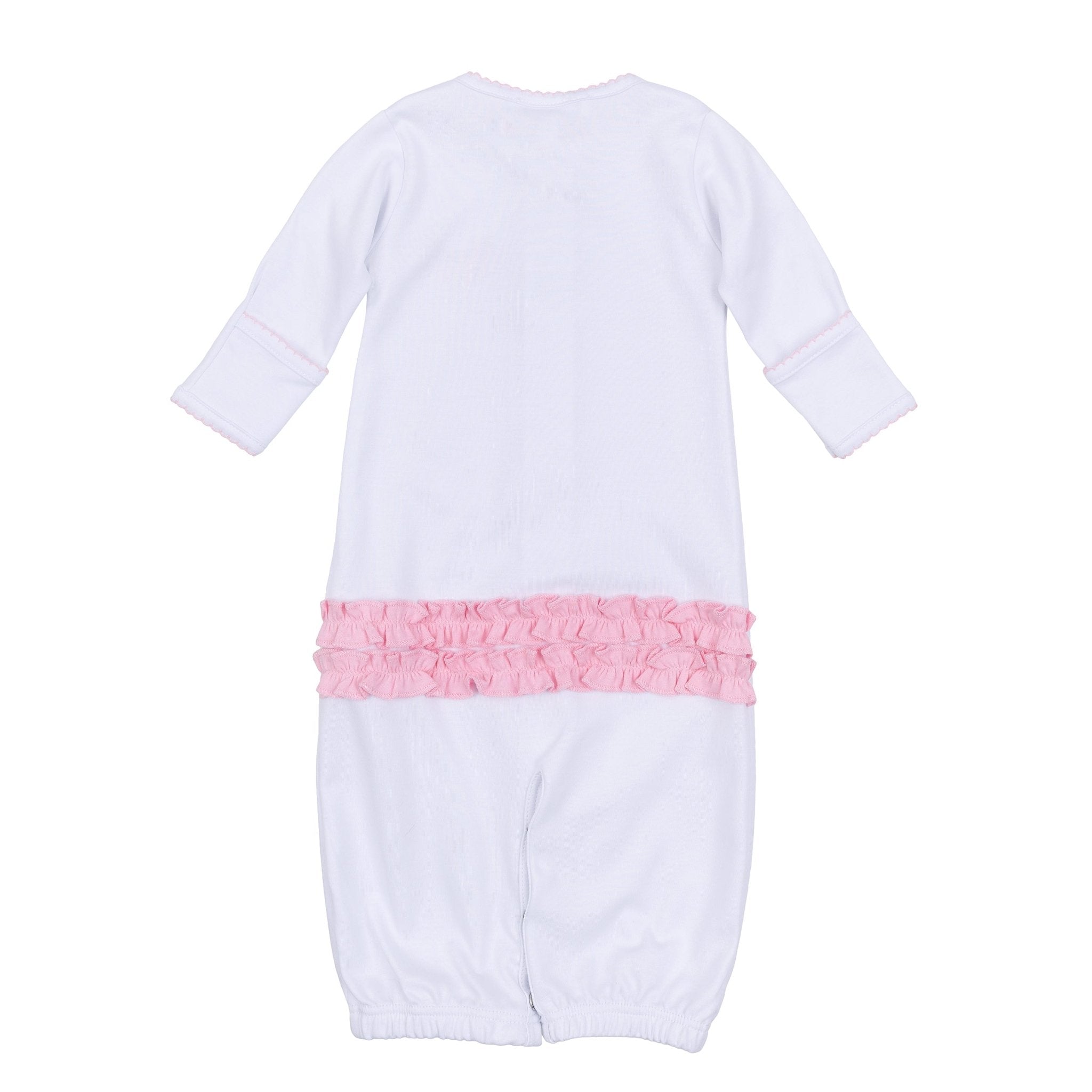 Precious Pumpkins Embroidered Ruffle Converter - Pink - Magnolia BabyConverter Gown