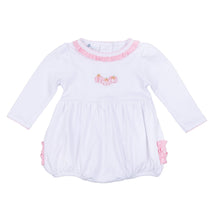  Precious Pumpkins Embroidered Ruffle Long Sleeve Bubble - Pink - Magnolia BabyBubble