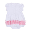 Precious Pumpkins Embroidered Ruffle Short Sleeve Bubble - Pink - Magnolia BabyBubble