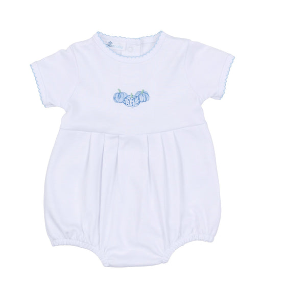 Precious Pumpkins Embroidered Short Sleeve Bubble - Light Blue - Magnolia BabyBubble