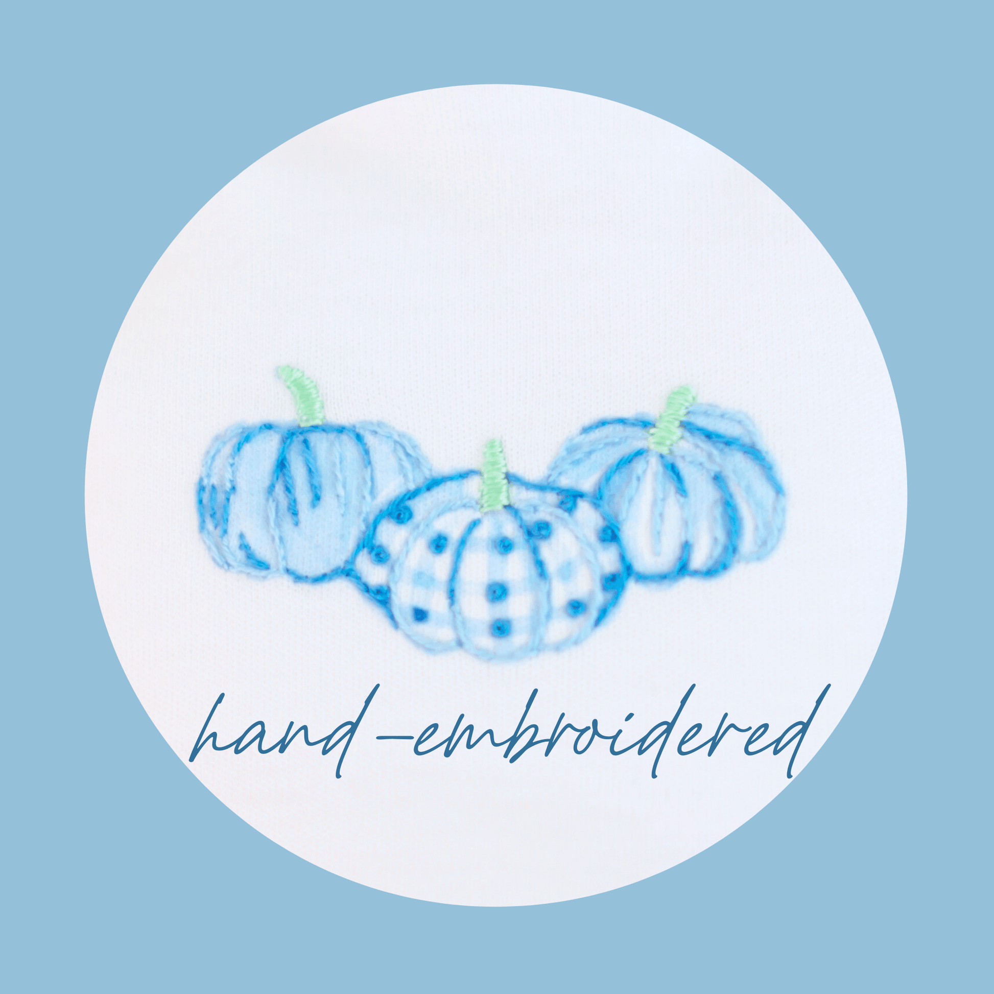 Precious Pumpkins Embroidered Short Sleeve Bubble - Light Blue - Magnolia BabyBubble