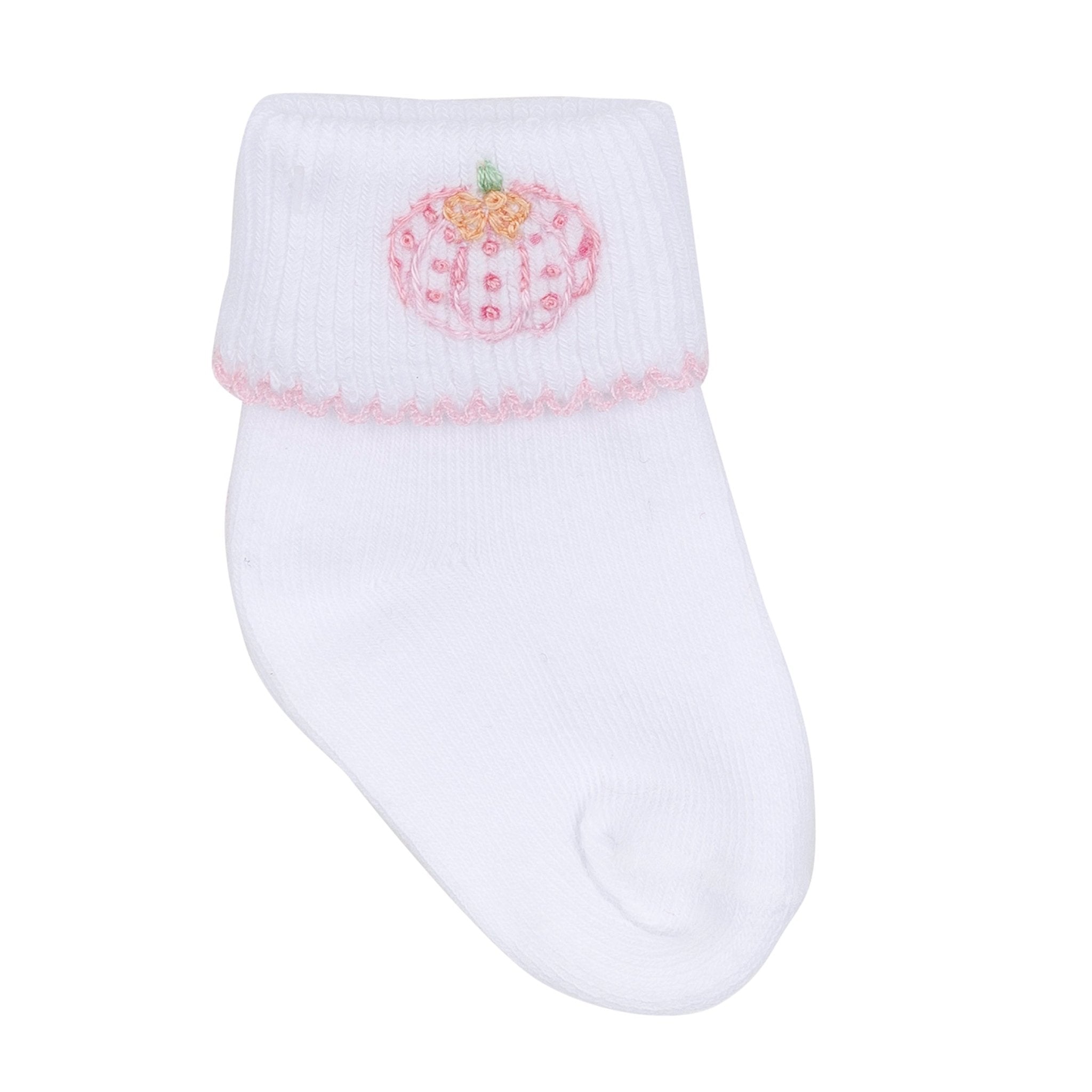Precious Pumpkins Embroidered Socks - Pink - Magnolia BabySocks