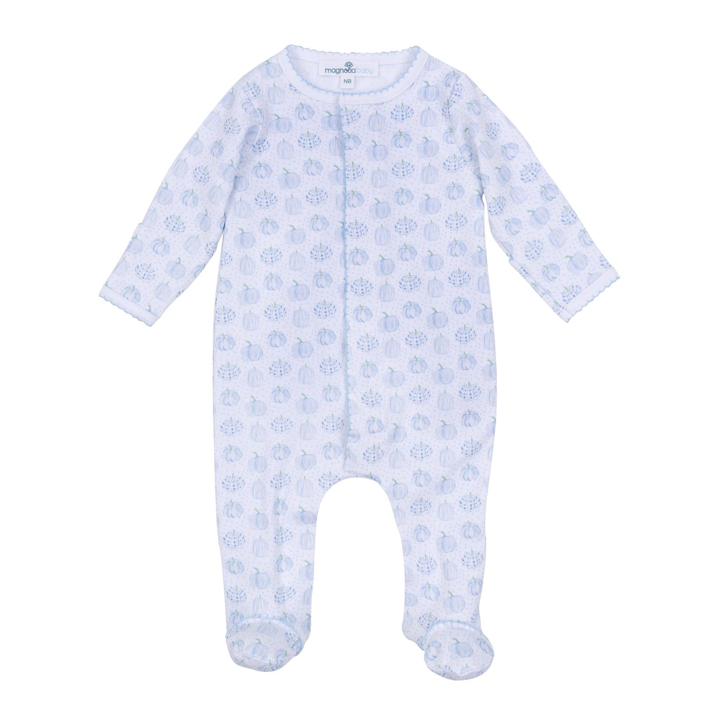 Precious Pumpkins Print Footie - Light Blue - Magnolia BabyFootie