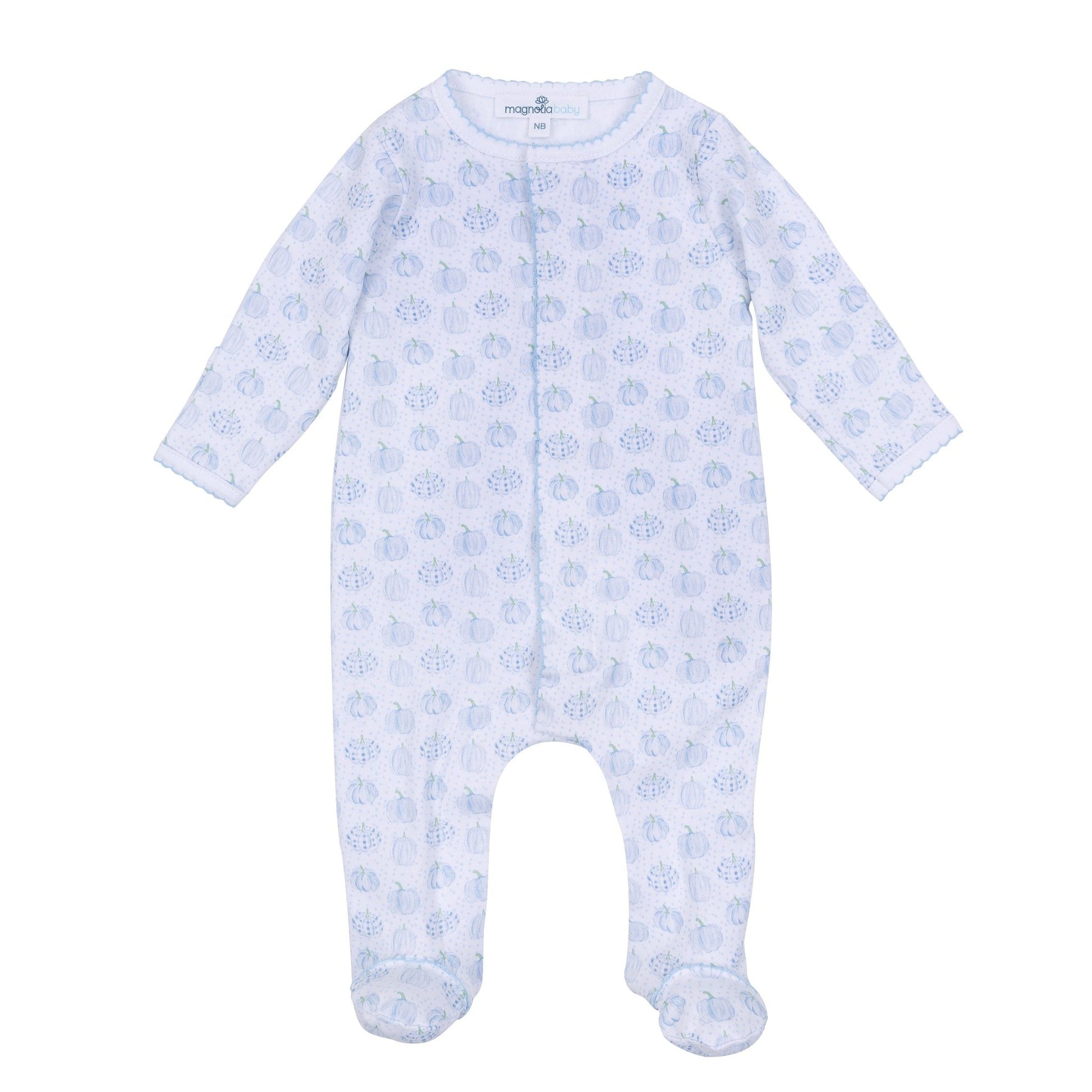 Precious Pumpkins Print Footie - Light Blue - Magnolia BabyFootie