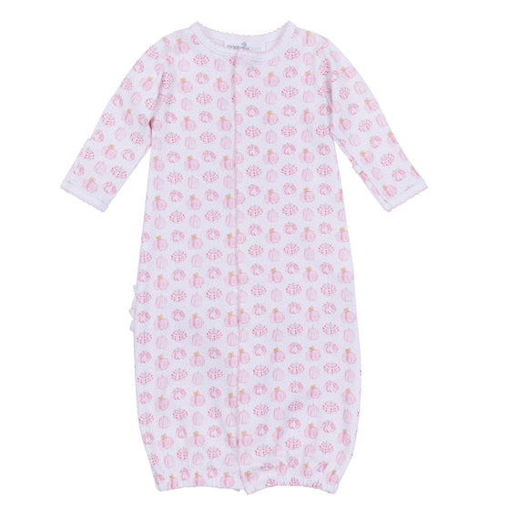 Precious Pumpkins Print Ruffle Converter - Pink - Magnolia BabyConverter Gown