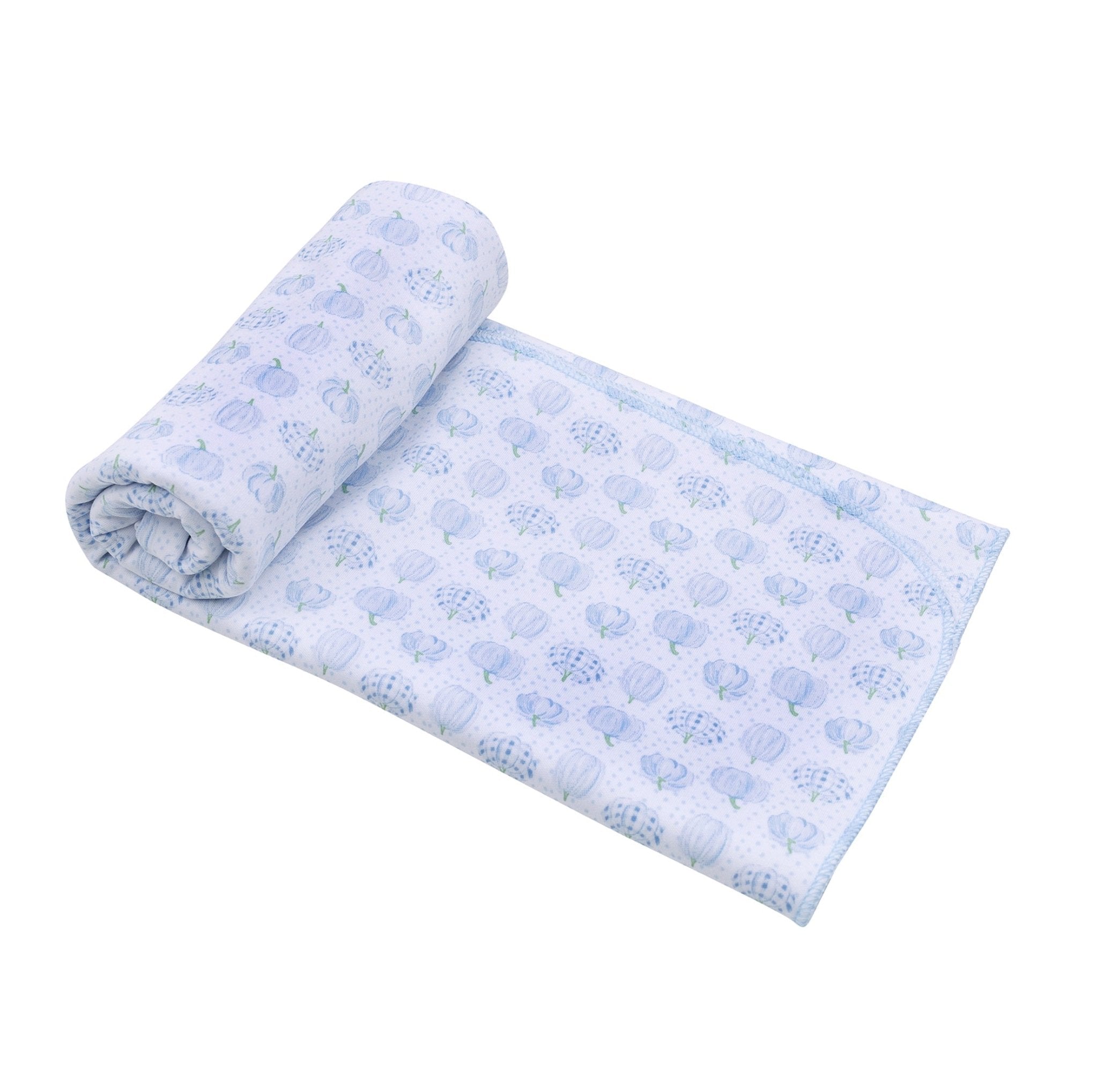 Precious Pumpkins Print Swaddle Blanket - Light Blue - Magnolia BabySwaddle Blanket