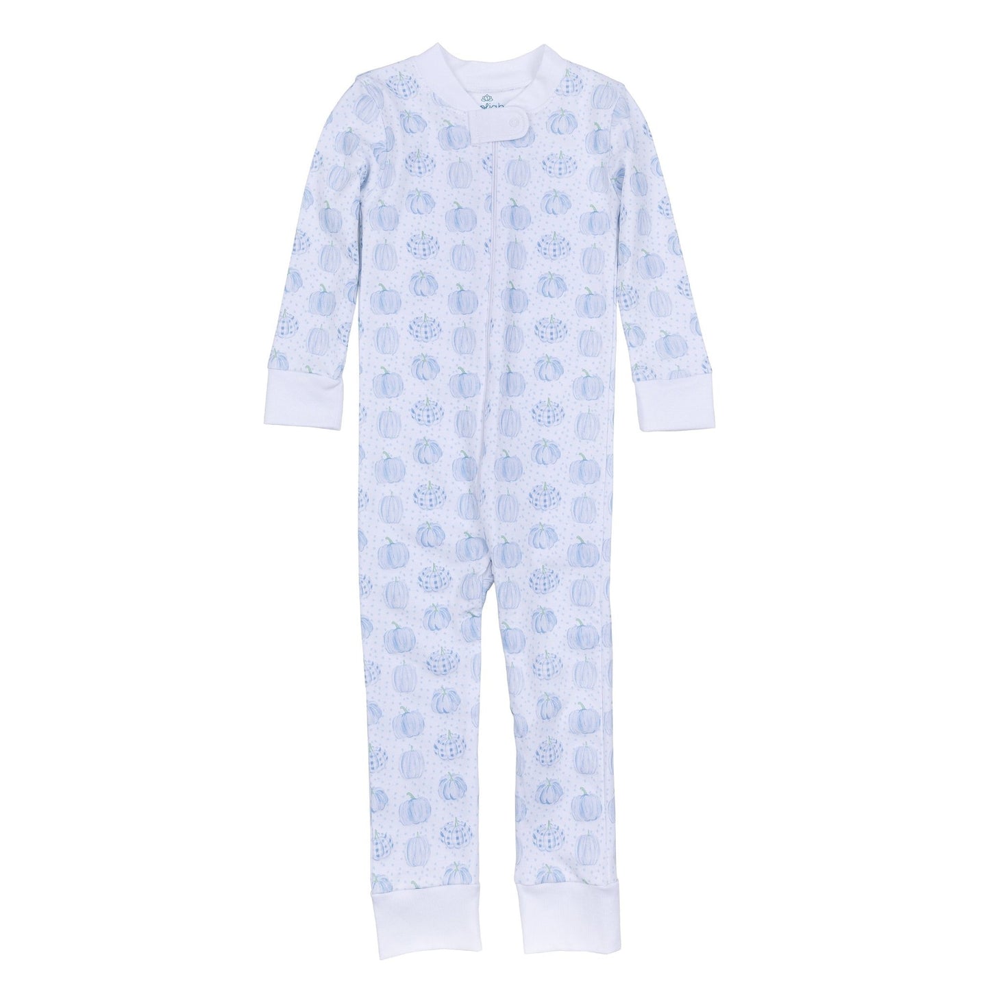 Precious Pumpkins Zip Pajamas - Light Blue - Magnolia BabyZipper Pajamas