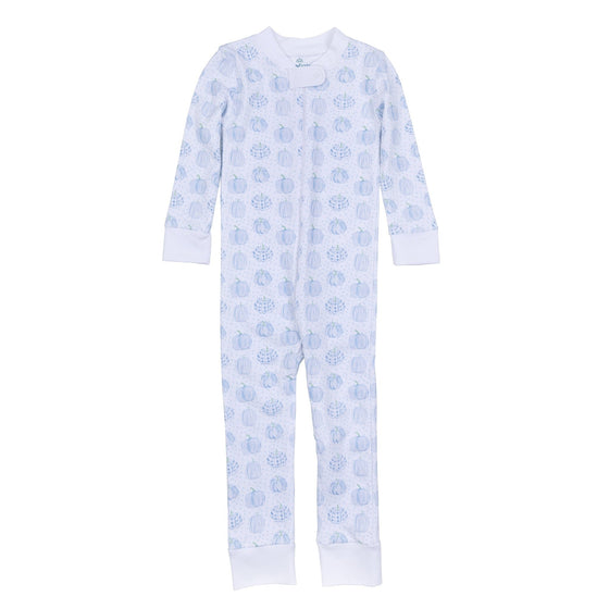 Precious Pumpkins Zip Pajamas - Light Blue - Magnolia BabyZipper Pajamas