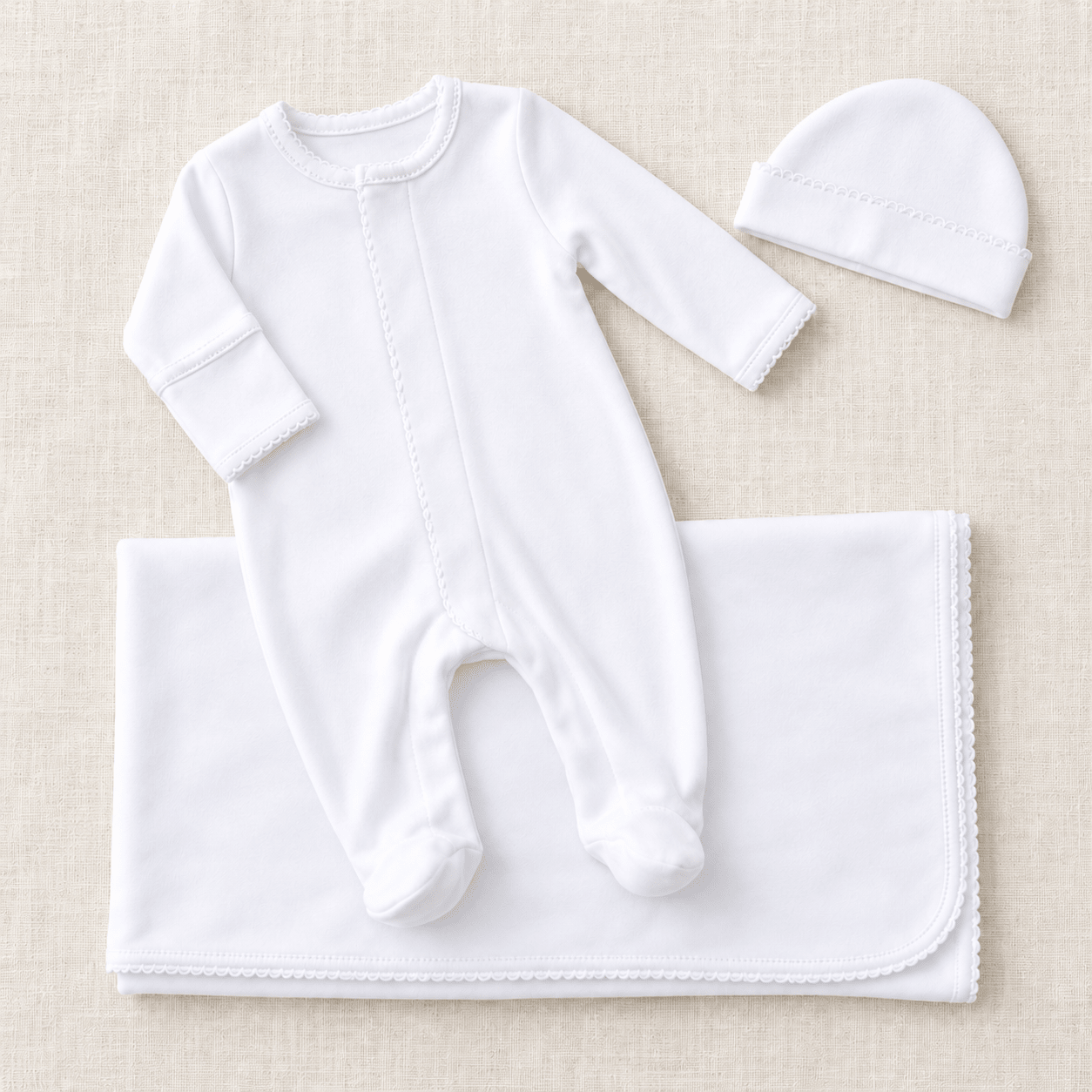 Magnolia Baby_Preemie Take Me Home Set - White with White Trim_2