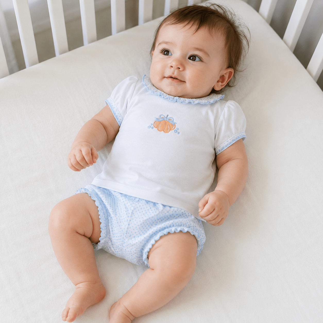 Magnolia Baby_Prettiest in the Patch Hand-Embroidered Ruffle Diaper Cover Set_1