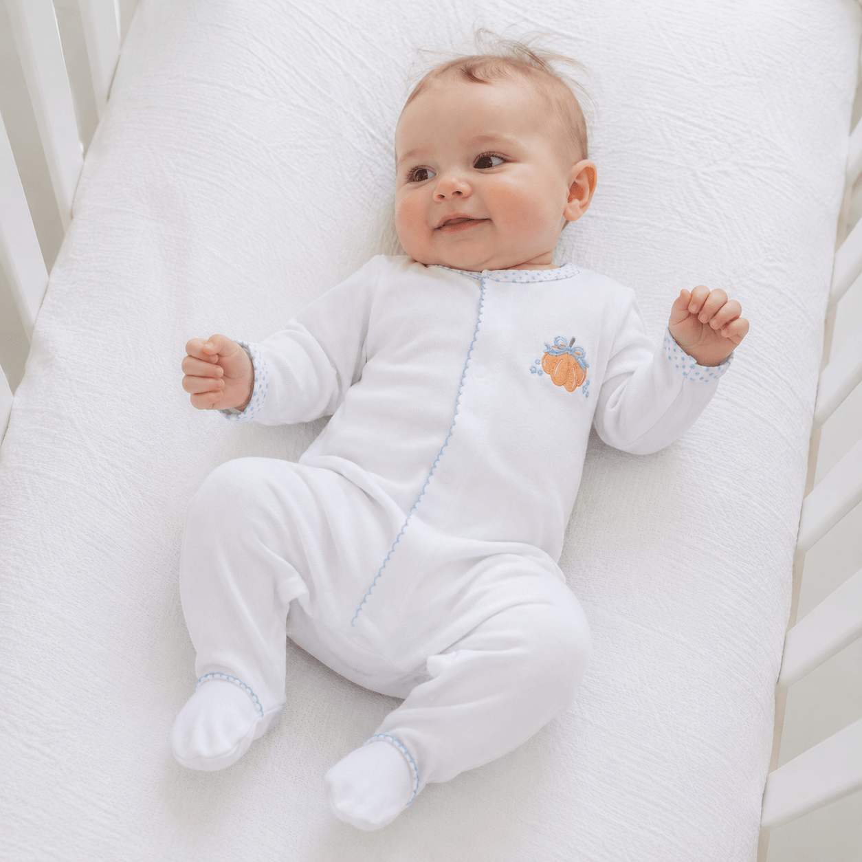 Magnolia Baby_Prettiest in the Patch Hand-Embroidered Ruffle Footie_1