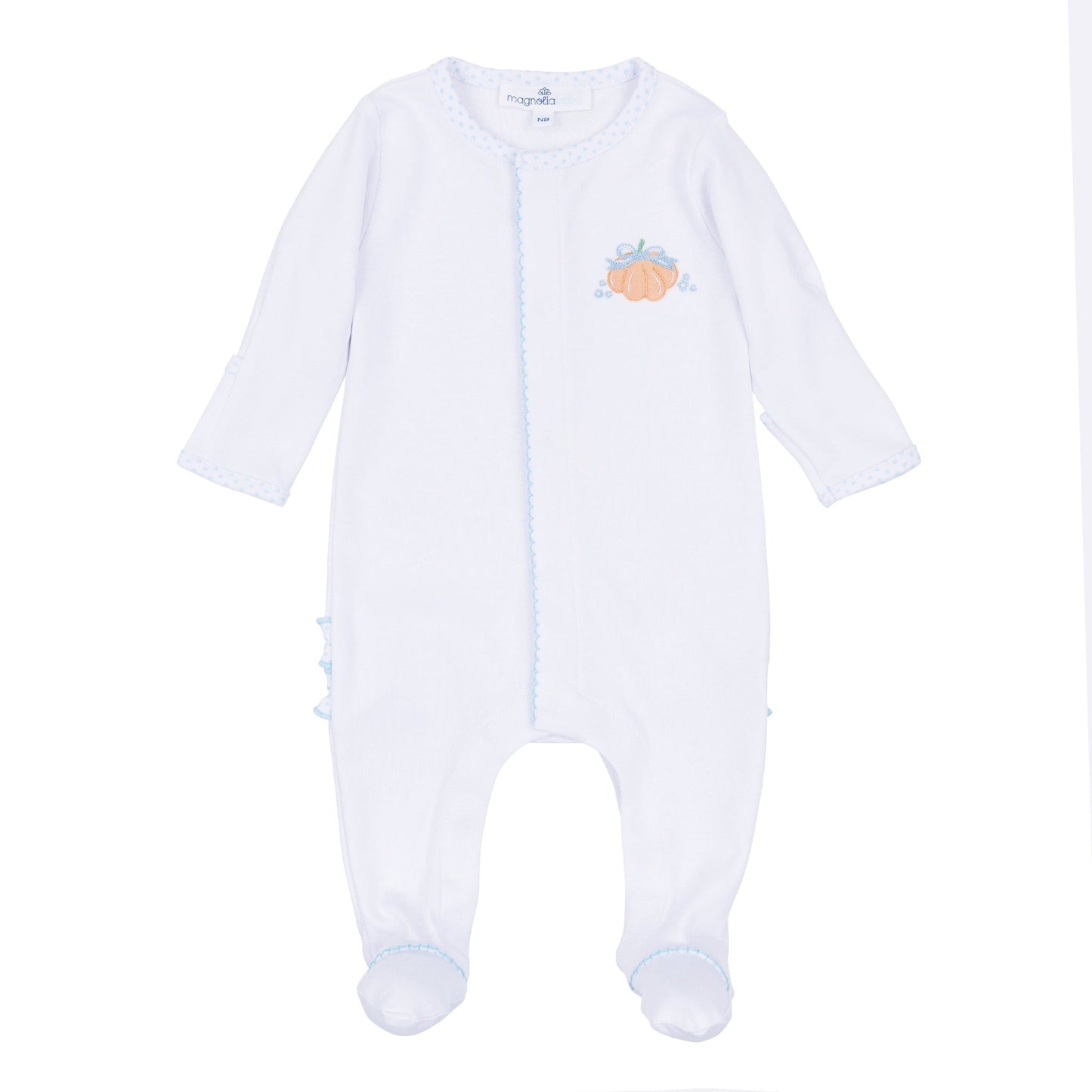 Magnolia Baby_Prettiest in the Patch Hand-Embroidered Ruffle Footie_2