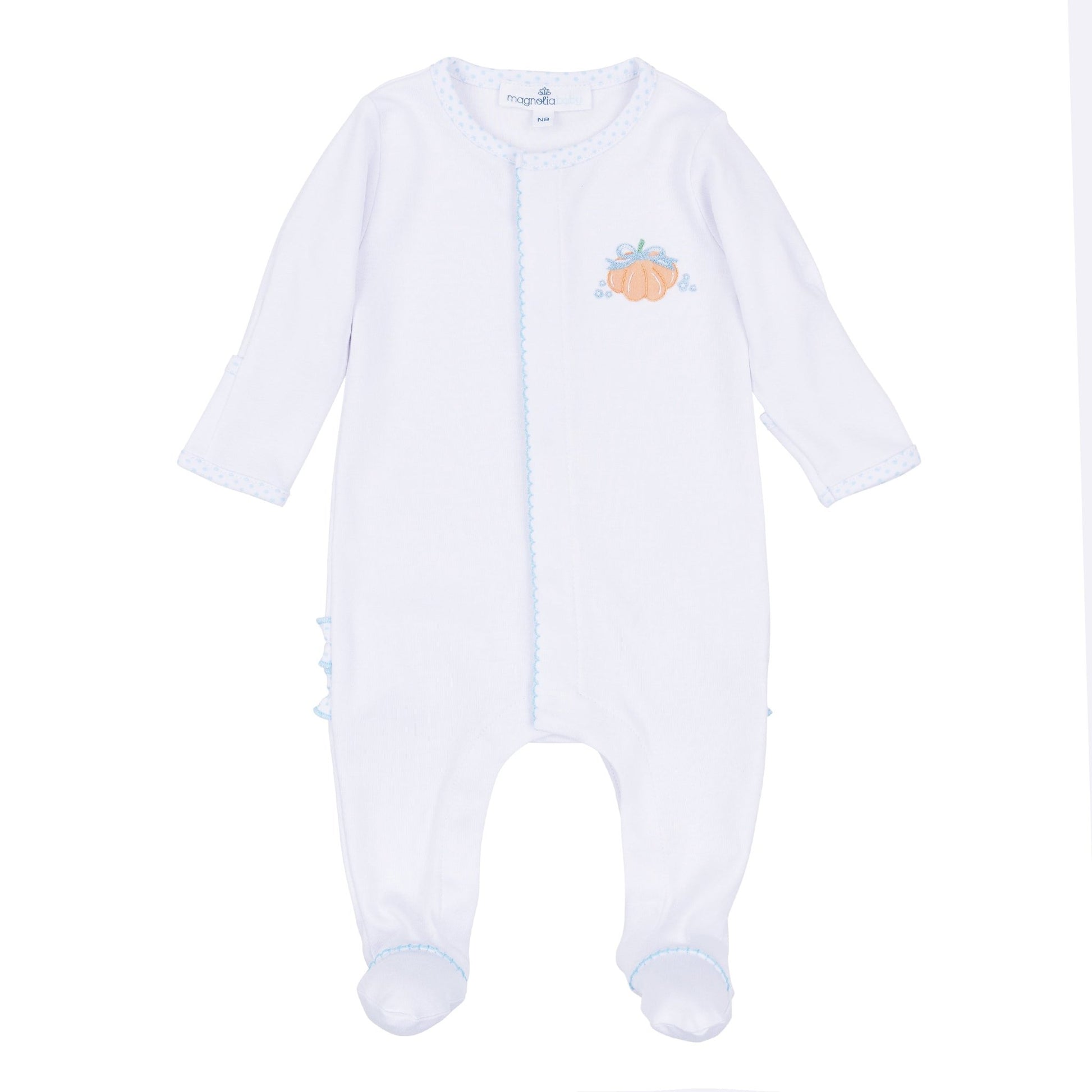 Magnolia Baby_Prettiest in the Patch Hand-Embroidered Ruffle Footie_2