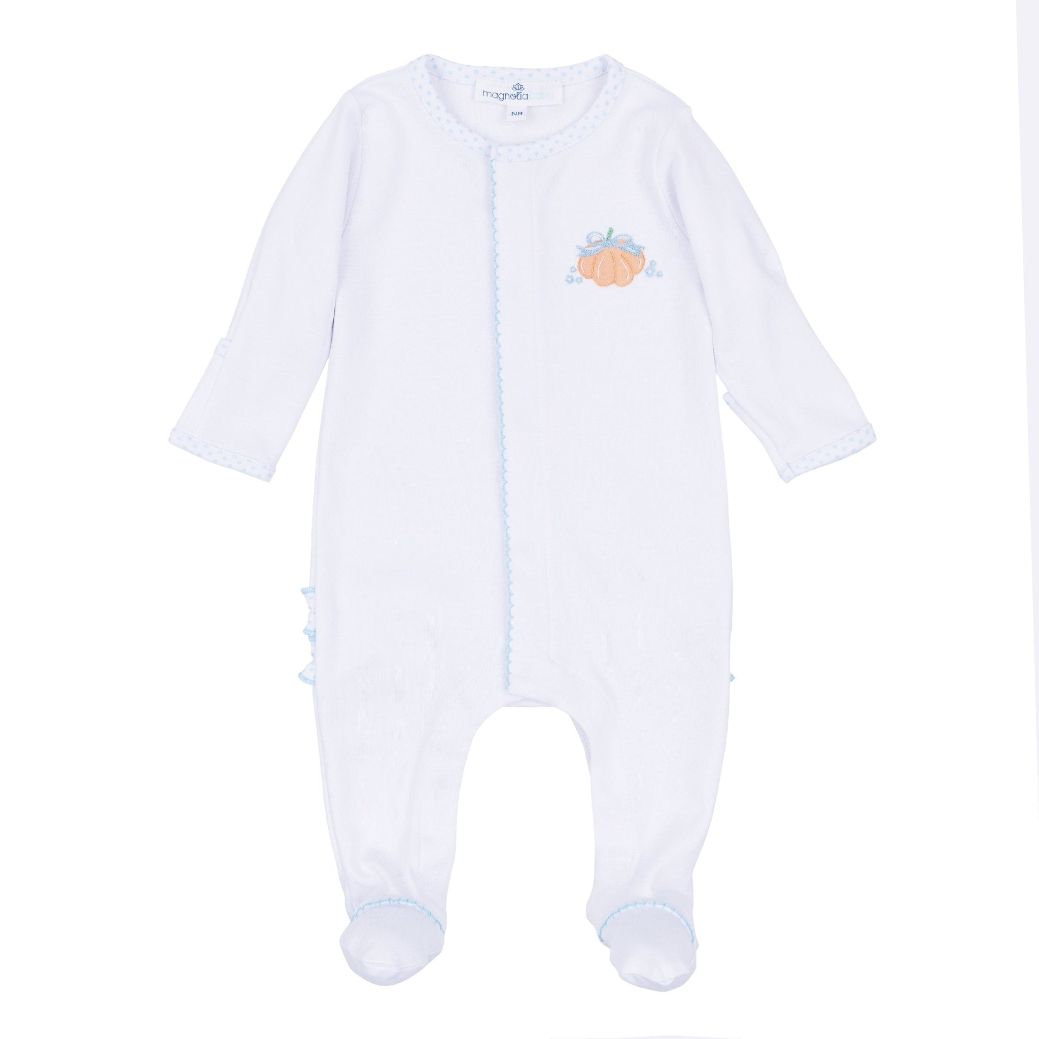 Magnolia Baby_Prettiest in the Patch Hand-Embroidered Ruffle Footie_2