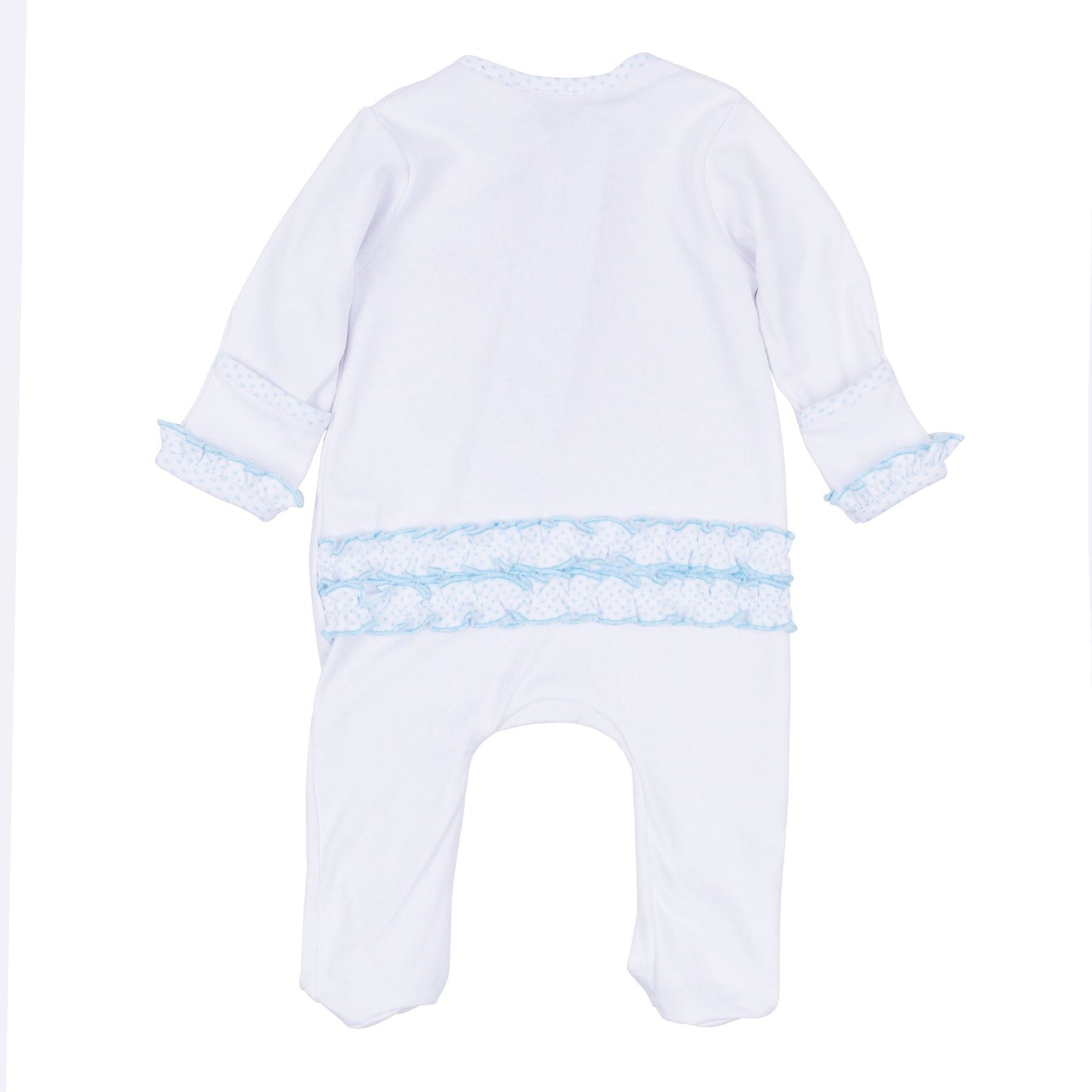 Magnolia Baby_Prettiest in the Patch Hand-Embroidered Ruffle Zip Footie_3