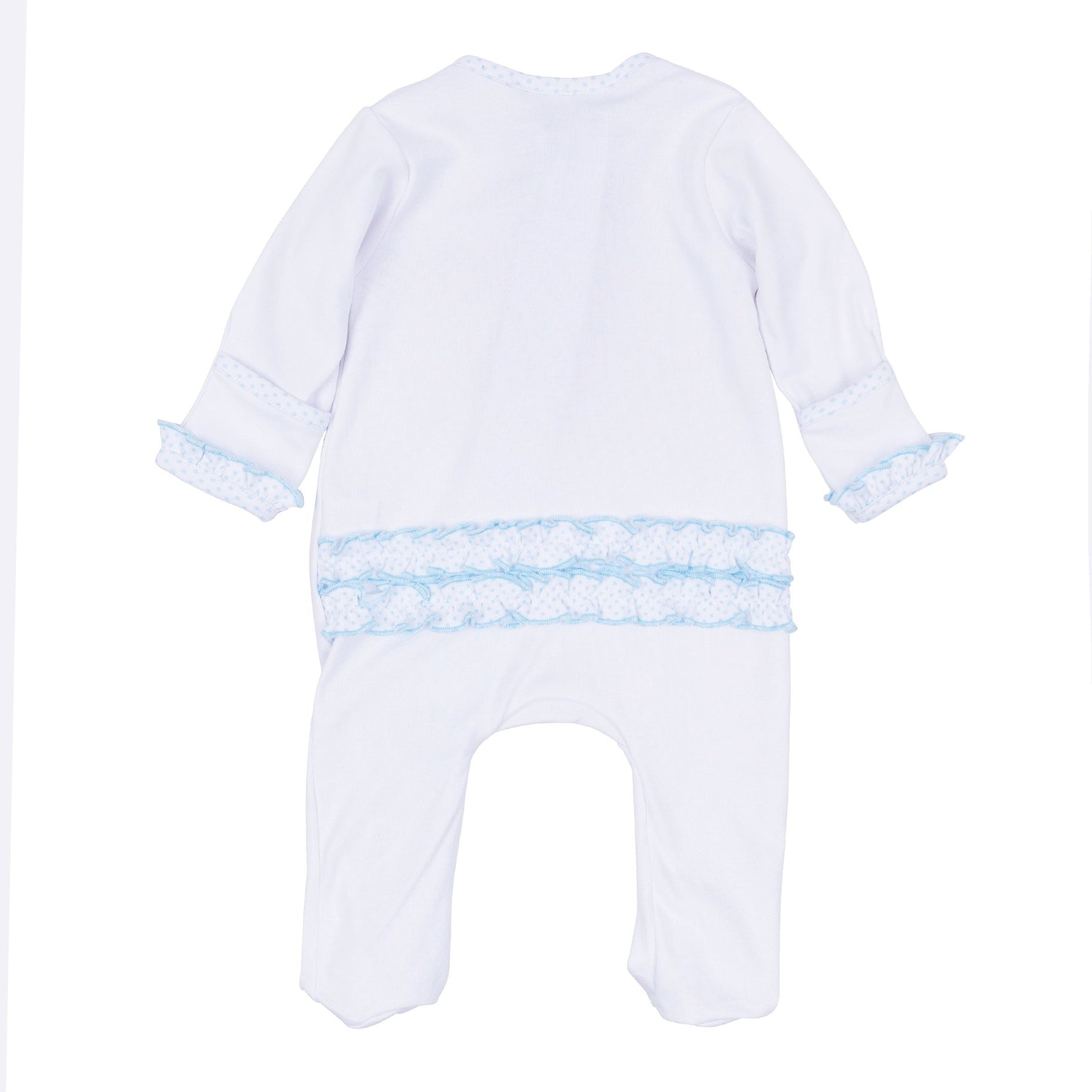 Magnolia Baby_Prettiest in the Patch Hand-Embroidered Ruffle Zip Footie_3