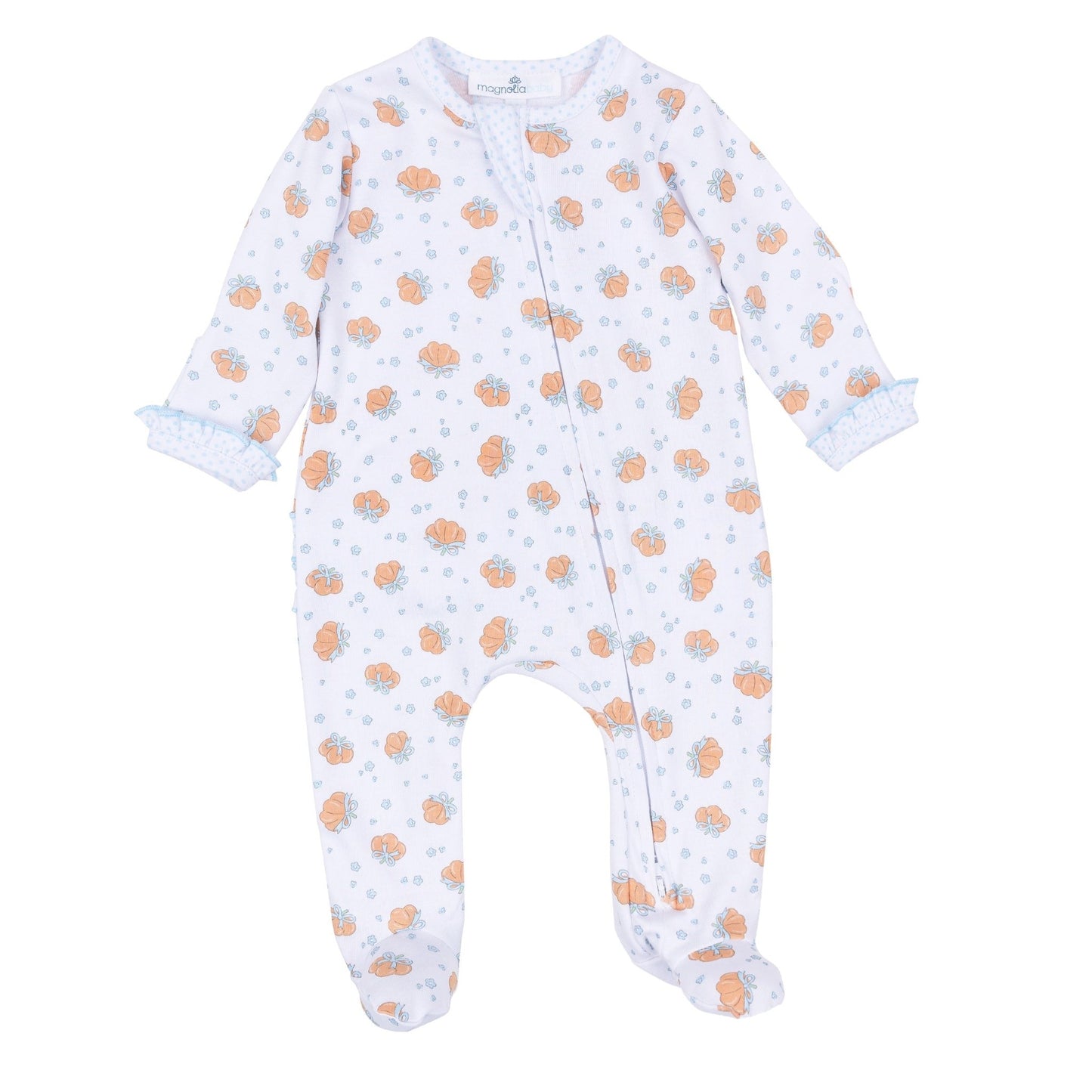 Magnolia Baby_Prettiest in the Patch Print Ruffle Zip Footie_2