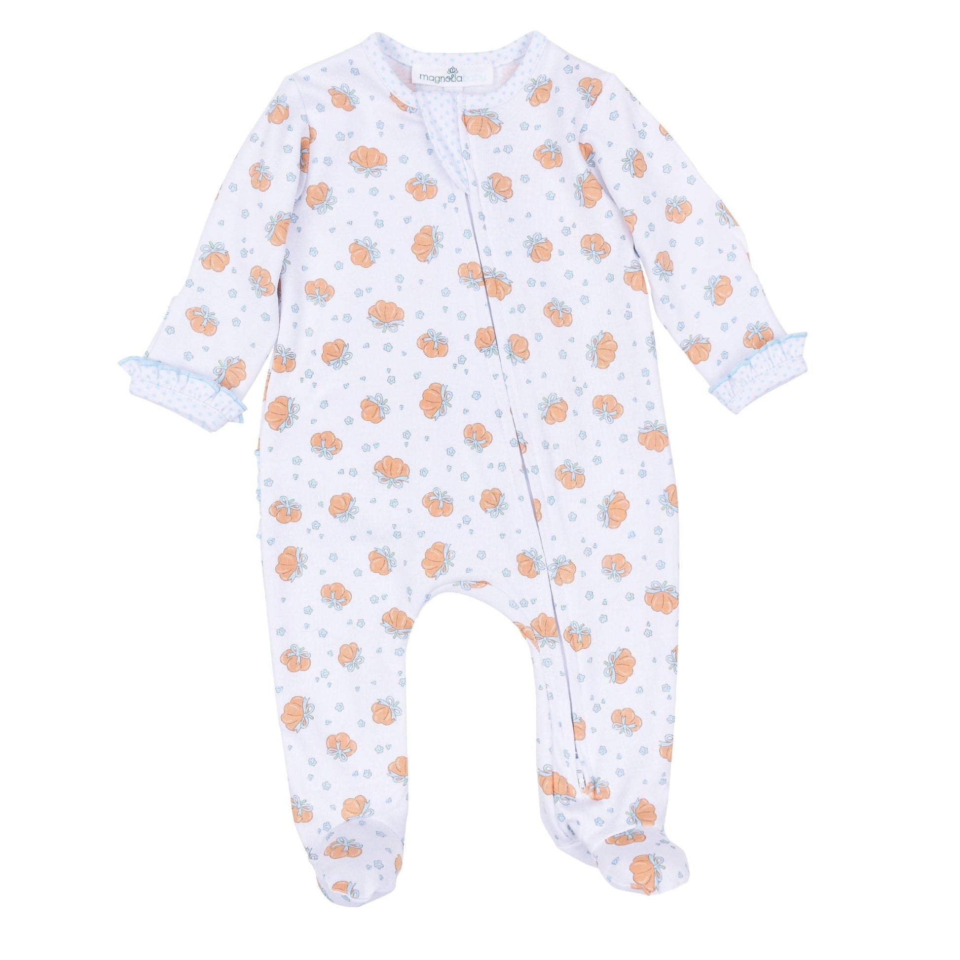 Magnolia Baby_Prettiest in the Patch Print Ruffle Zip Footie_2