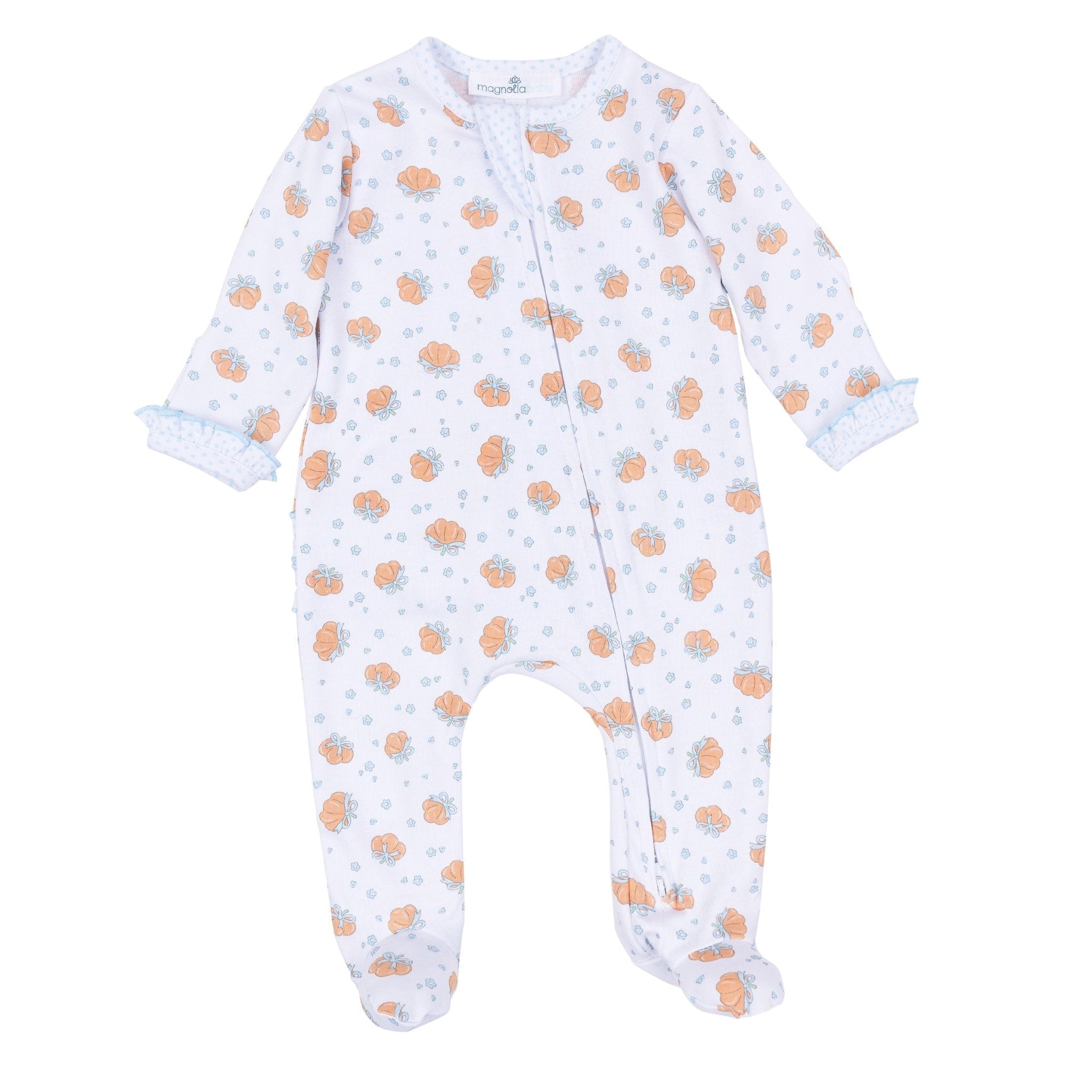 Magnolia Baby_Prettiest in the Patch Print Ruffle Zip Footie_2