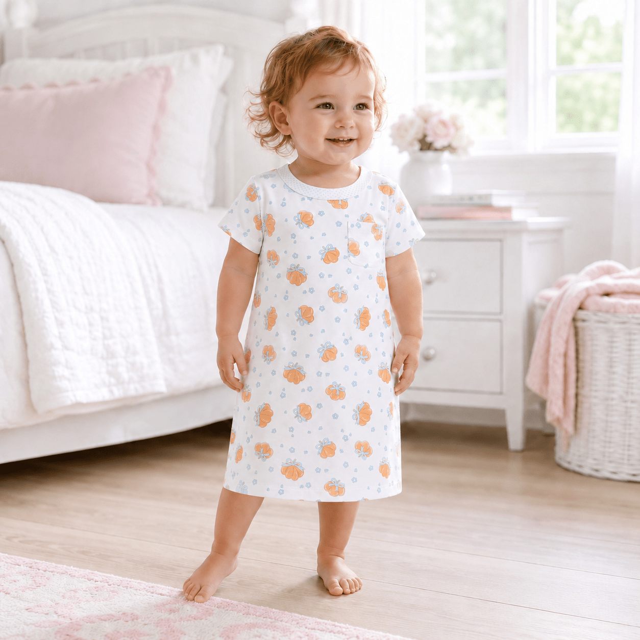 Prettiest in the Patch Short Sleeve Nightdress – Magnolia Baby