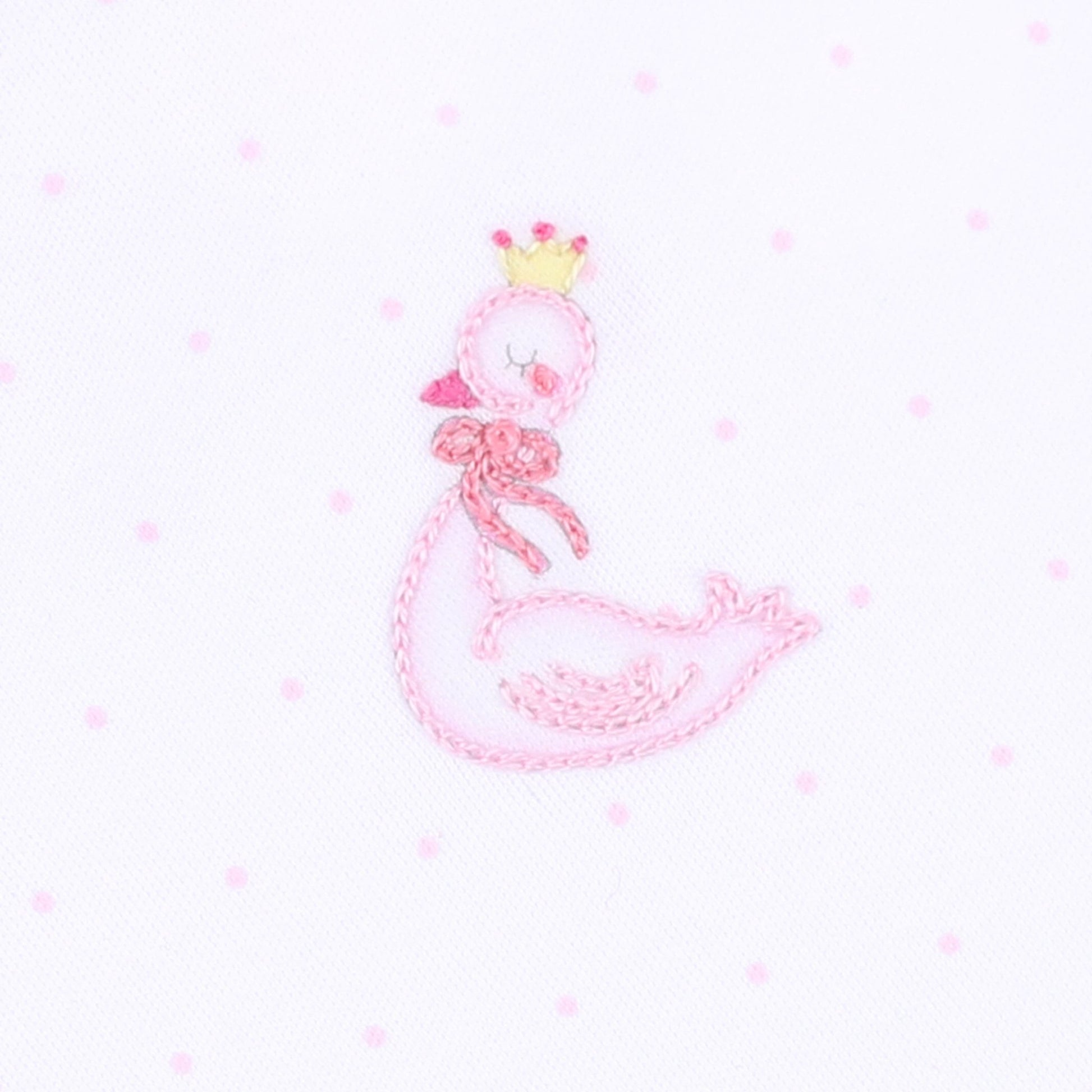 Princess Swan Pink Embroidered Long Sleeve Toddler Dress - Magnolia BabyDress
