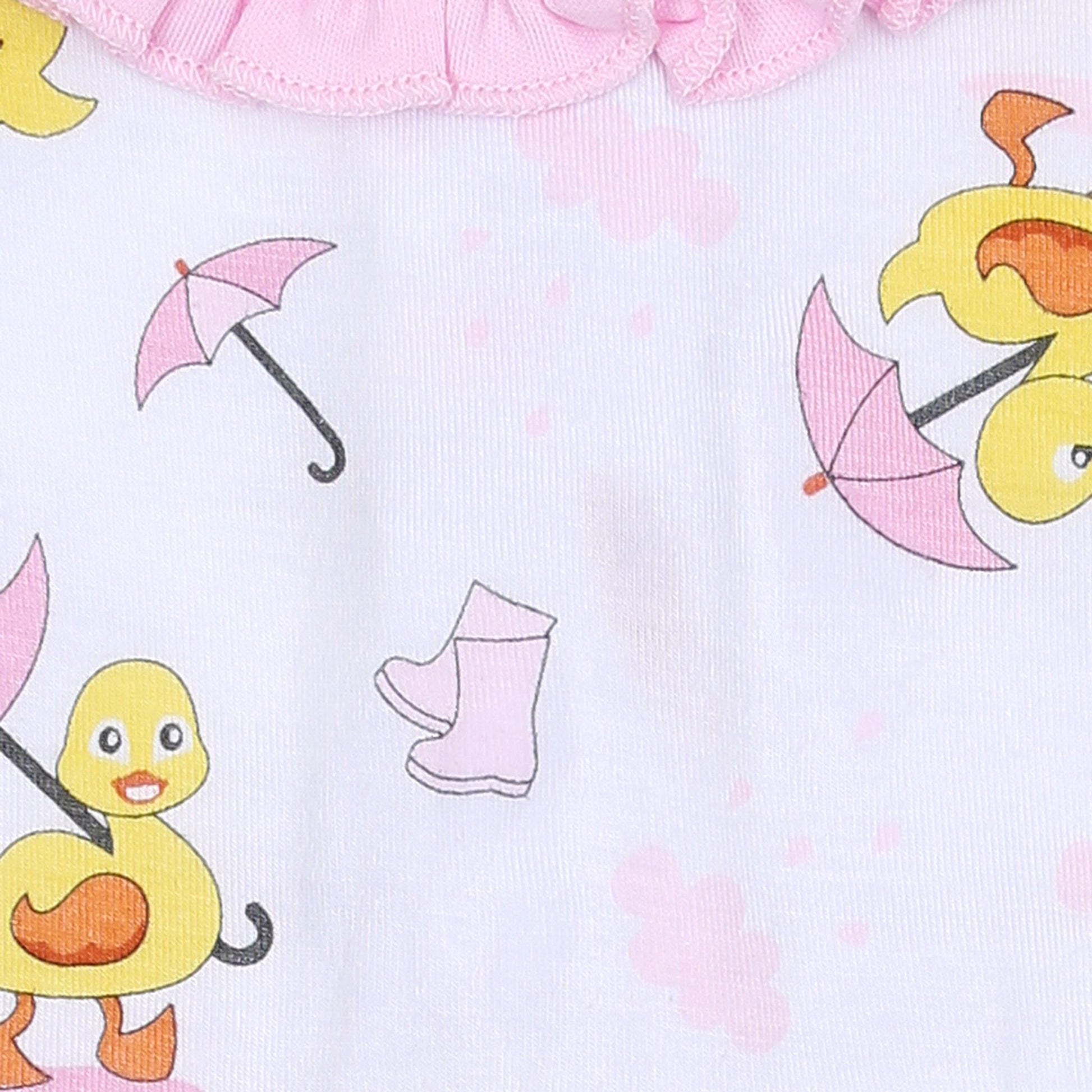 Puddleducks Pink Zip Footie - Magnolia BabyFootie