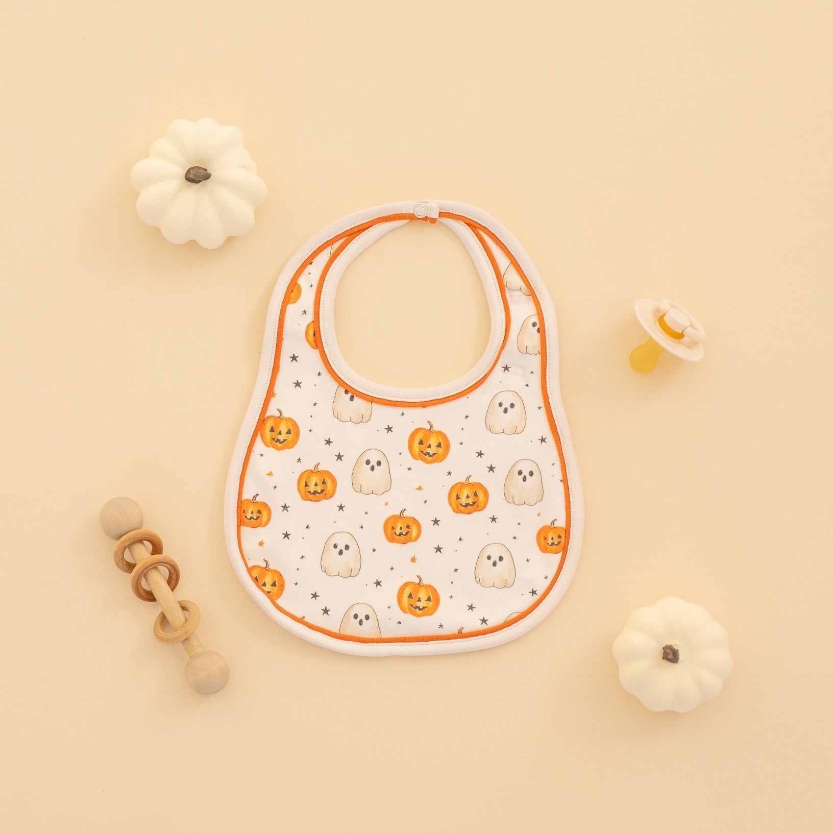Luna and Arlo_Pumpkin and Boo Bib_1