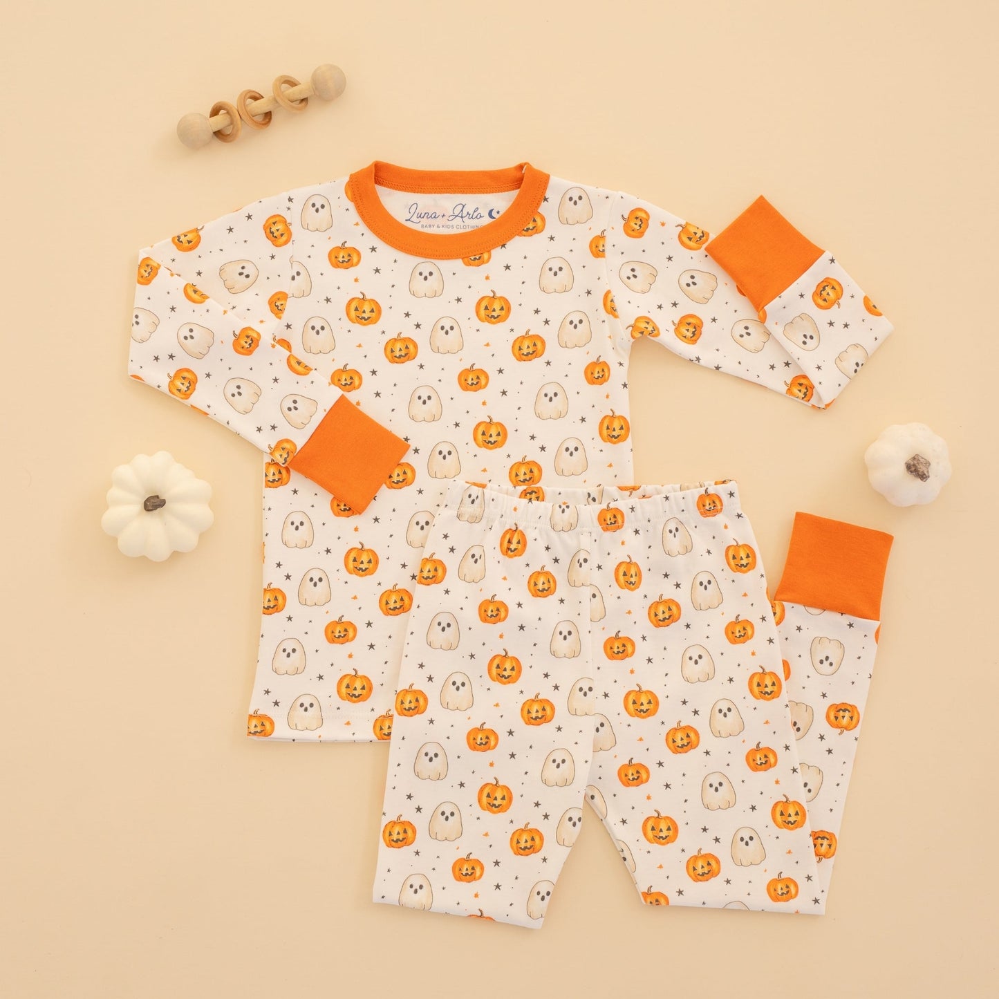 Luna and Arlo_Pumpkin and Boo Long Pajamas_8