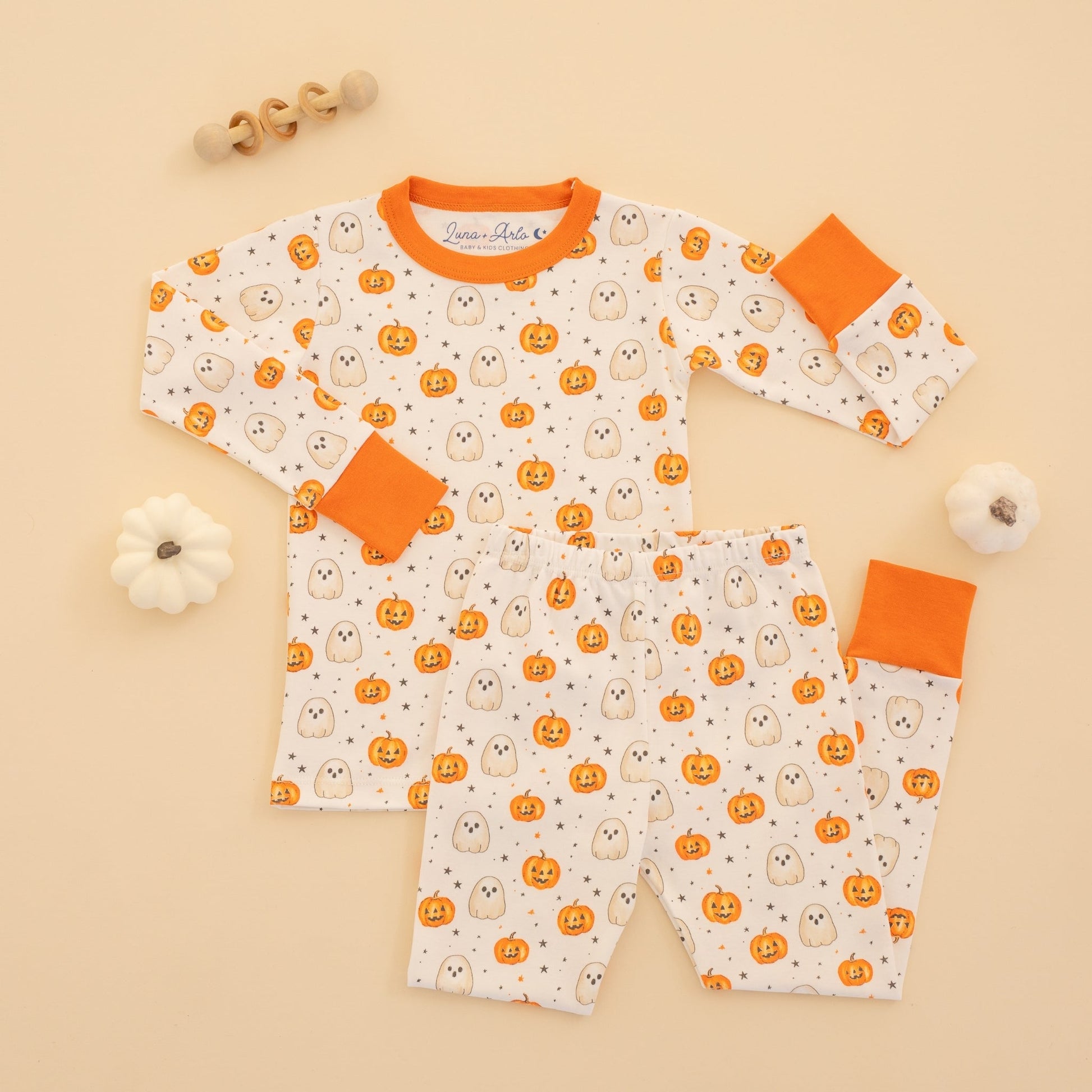 Luna and Arlo_Pumpkin and Boo Long Pajamas_8