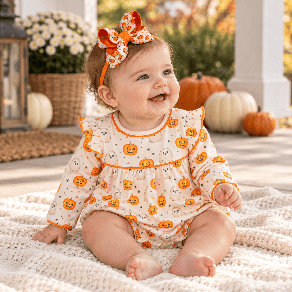 Luna and Arlo_Pumpkin and Boo Long Sleeve Girl Bubble_1