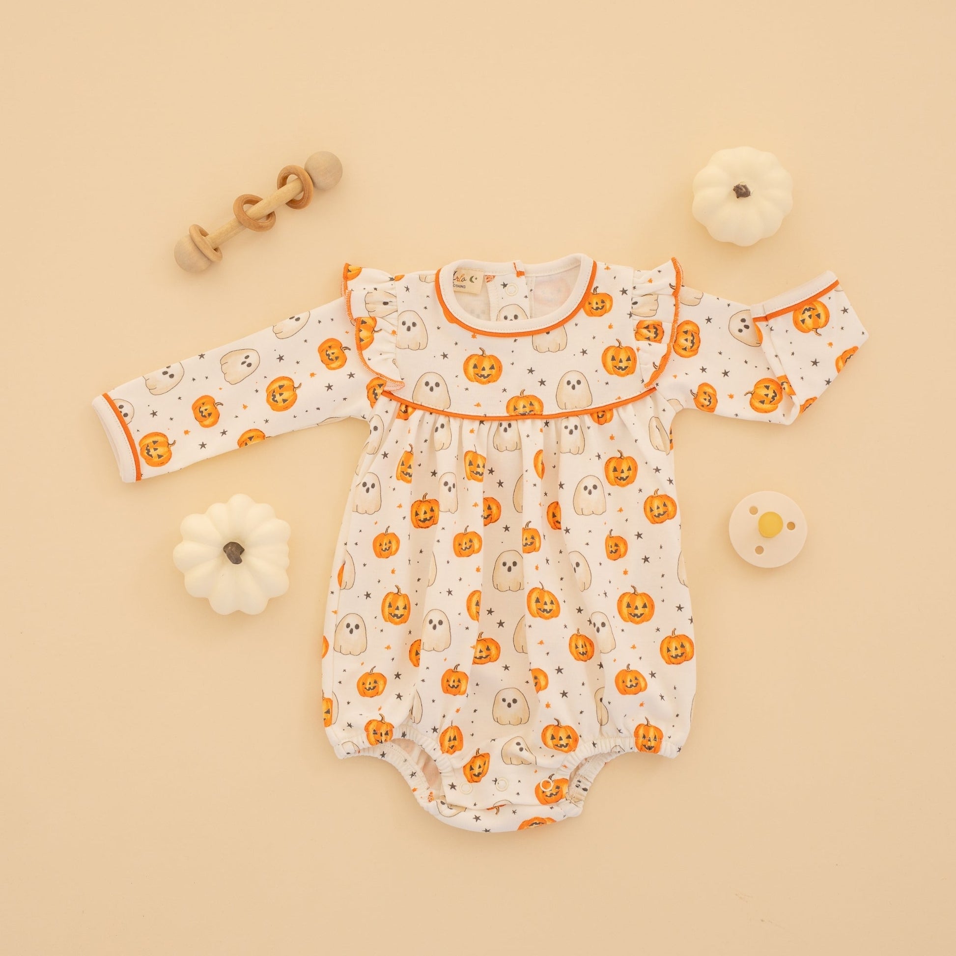Luna and Arlo_Pumpkin and Boo Long Sleeve Girl Bubble_3