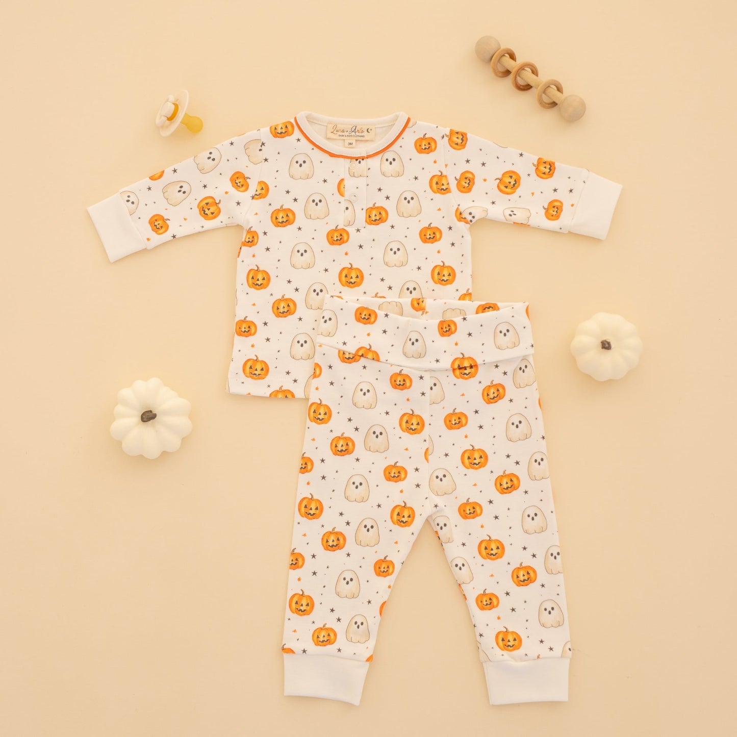 Luna and Arlo_Pumpkin and Boo Pant Set_1