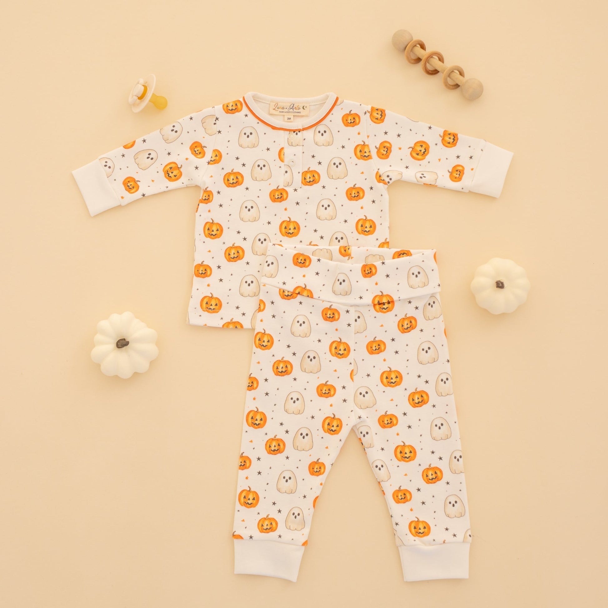 Luna and Arlo_Pumpkin and Boo Pant Set_1