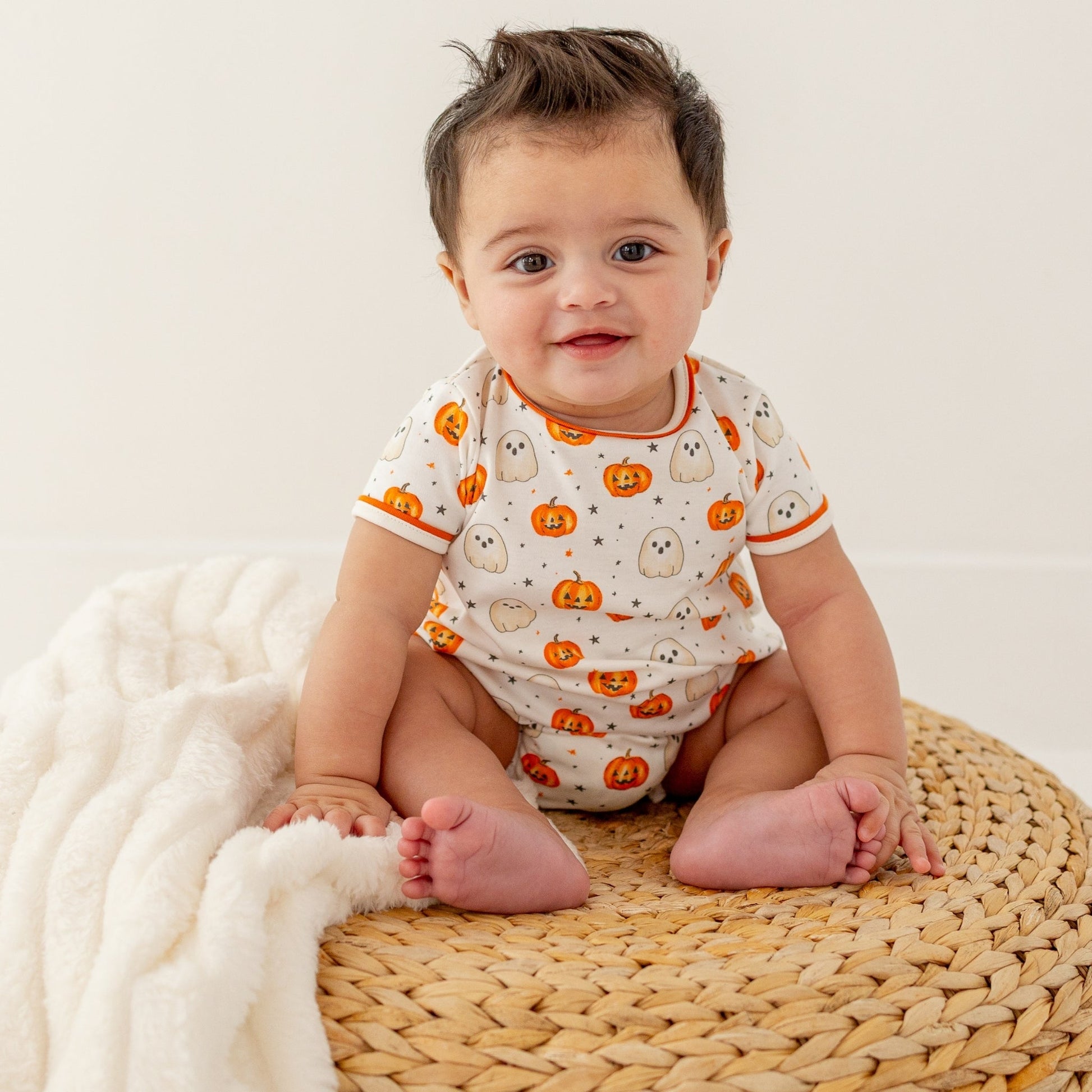 Luna and Arlo_Pumpkin and Boo Short Sleeve Boy Bubble_4