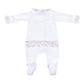 Pumpkin Blush Embroidered Ruffle Footie - Magnolia BabyFootie