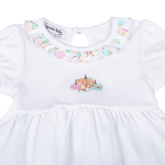 Pumpkin Blush Embroidered Short Sleeve Dress - Magnolia BabyDress